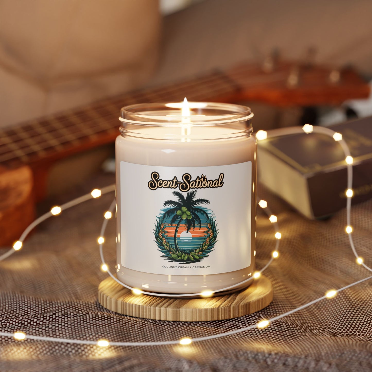 Coconut Cream + Cardamom Candle, Warm Spiced Soy Candle, Tropical Aromatherapy Gift, Long Burn Eco Candle, Cozy Home Scent For Relaxation