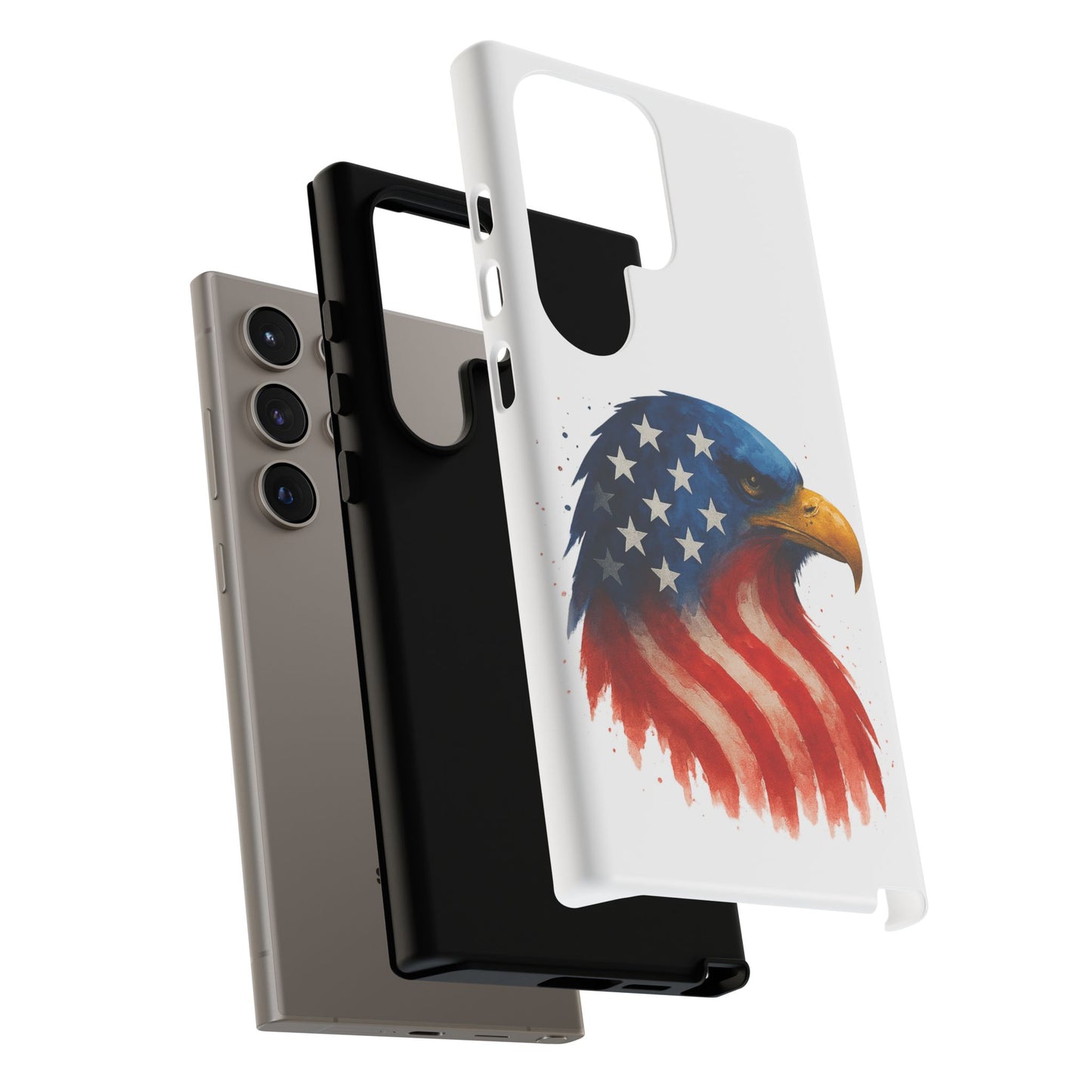 Patriotic Eagle Samsung Case - USA Flag Rugged Tough Cover, Dual-Layer Protection, Veteran and 4th of July Gift Galaxy Series