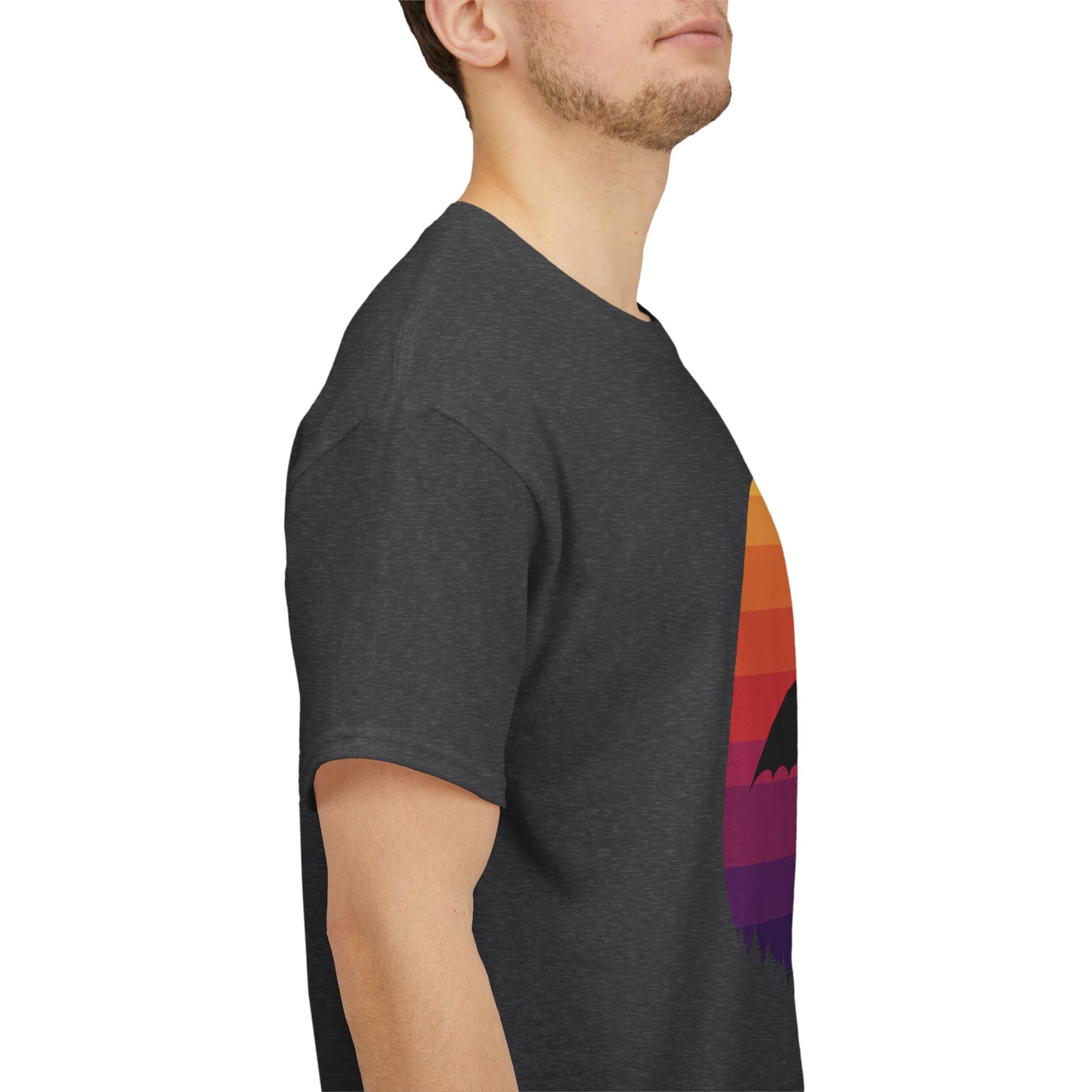 Night Dragon Sunset T-Shirt | Retro Dragon Silhouette Tee | Fantasy Dragon Shirt | Unisex Graphic Tee | Gift for Dragon Lovers