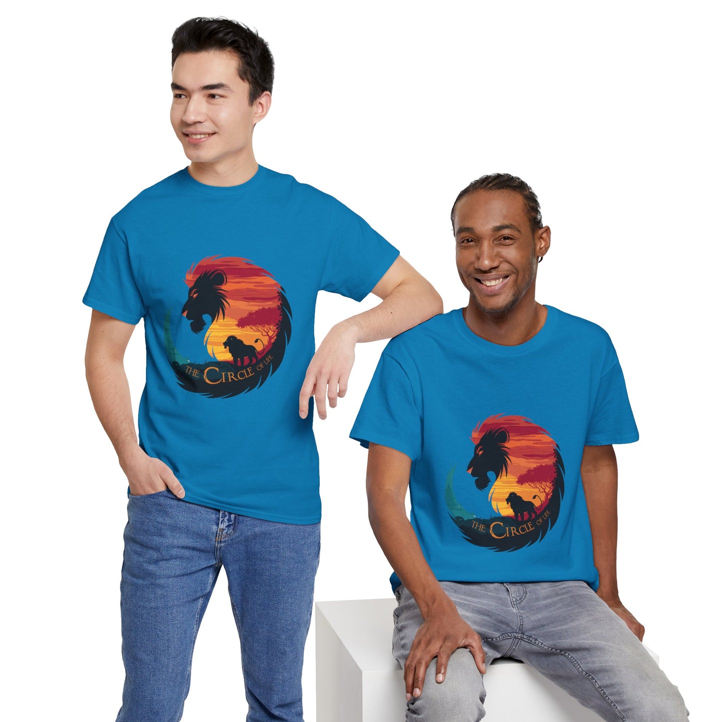The Circle of Life Lion Shirt – Sunset Safari Wildlife Graphic Tee – Inspirational Nature T-Shirt for Animal Lovers & Adventure Fans