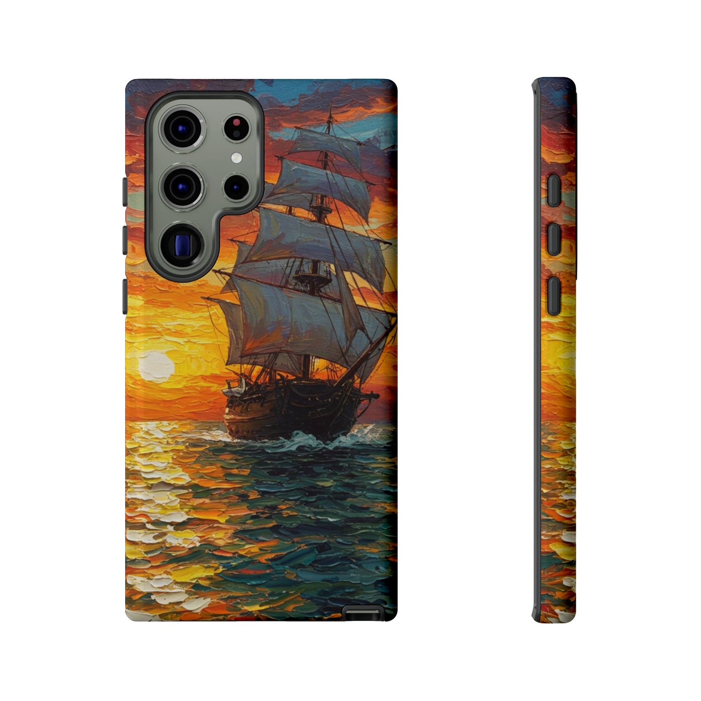 Samsung Galaxy Case - Ship Sailing at Sunset Design