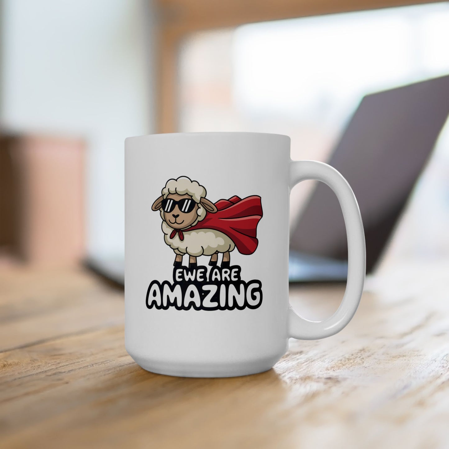 Mug with Sheep Design - Ewe Are Amazing Animal Cup Funny Mug Inspirational Cup Positive Decor