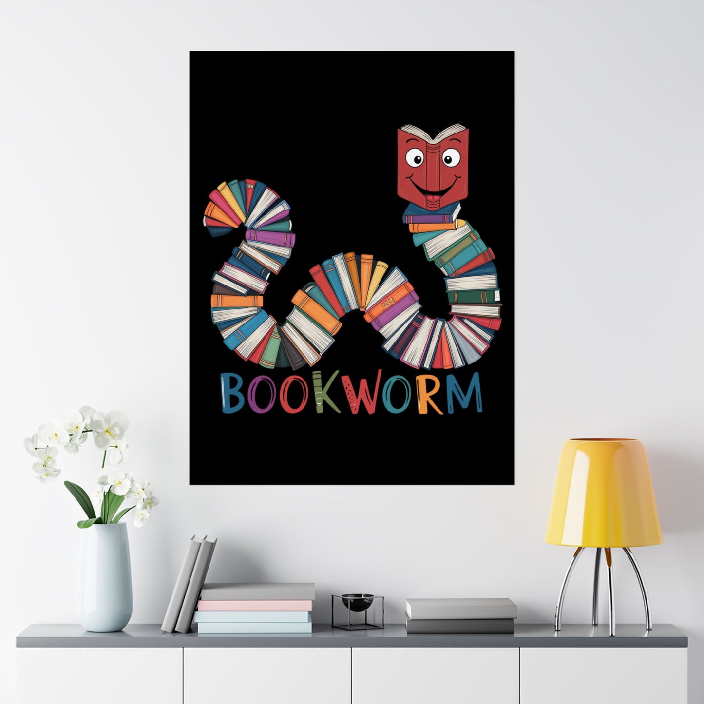 Vertical Poster Bookworm Matte Print