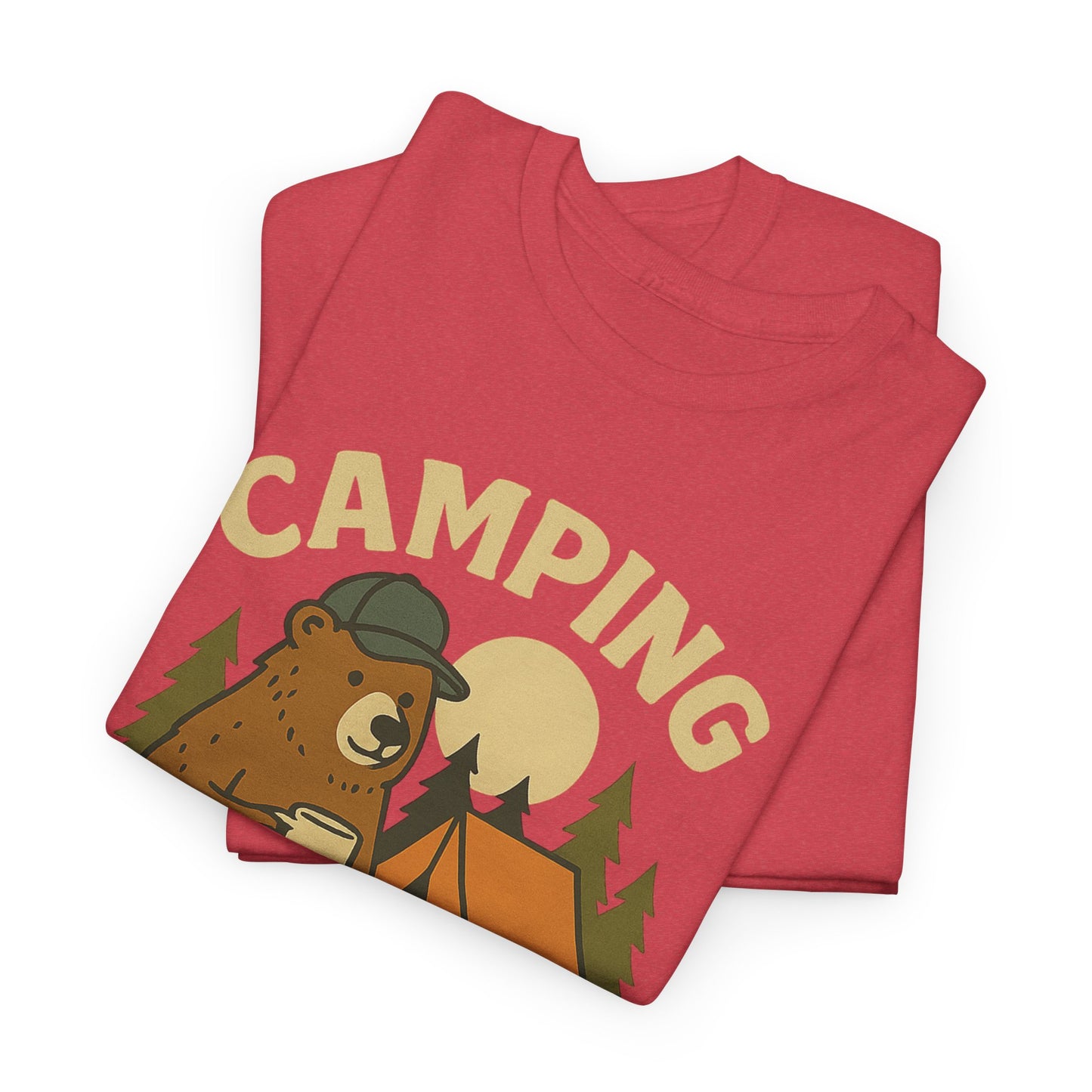 Camping Is In-Tents Funny Bear Camping Tee - Cute Outdoorsy Pun Shirt - Retro Campfire Graphic, Nature Lover Gift, Unisex Adventure Apparel