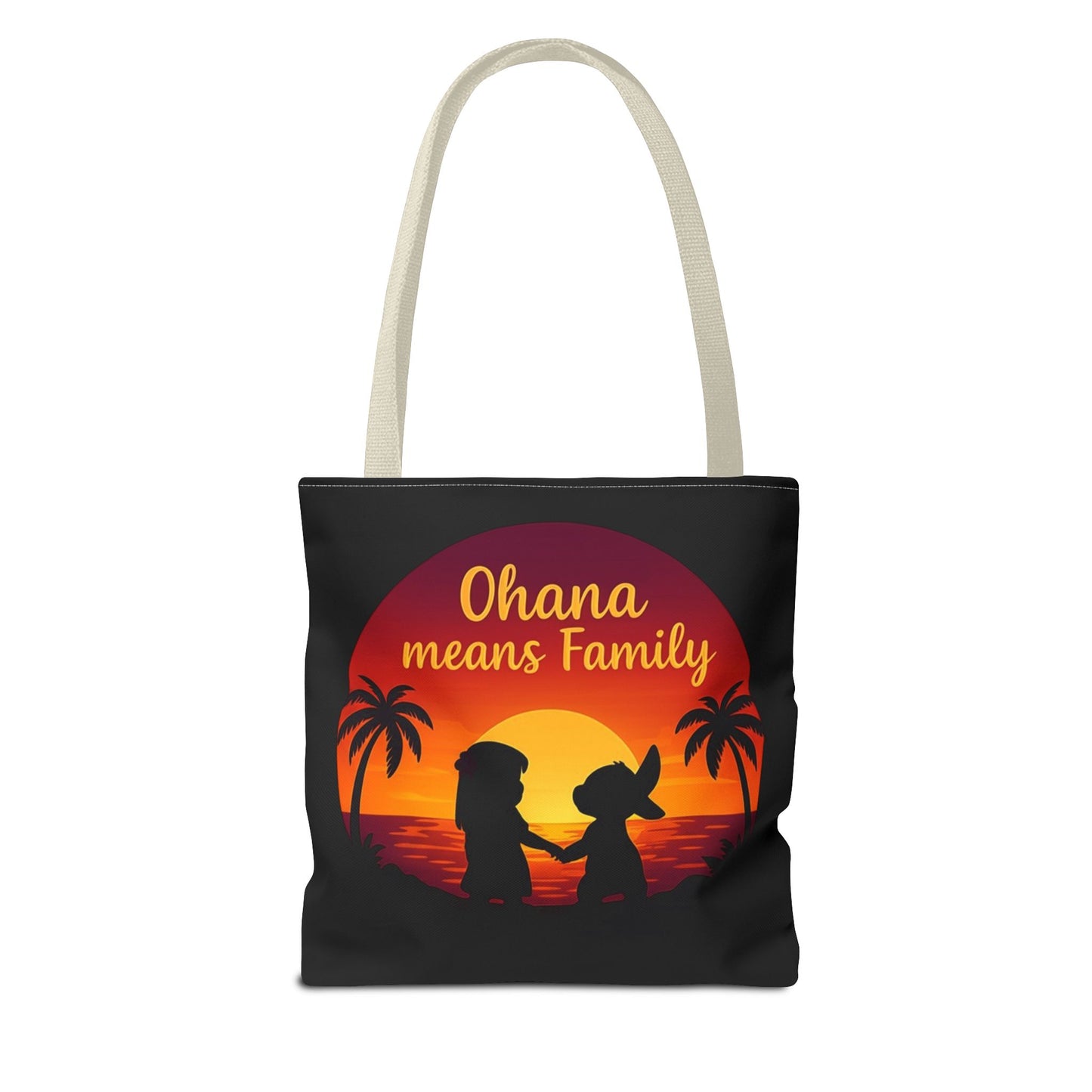 Ohana Means Family Tote Bag – Lilo and Stitch Inspired Bag, Hawaiian Quote, Disney Aesthetic Gift, Reusable Grocery or Beach Bag