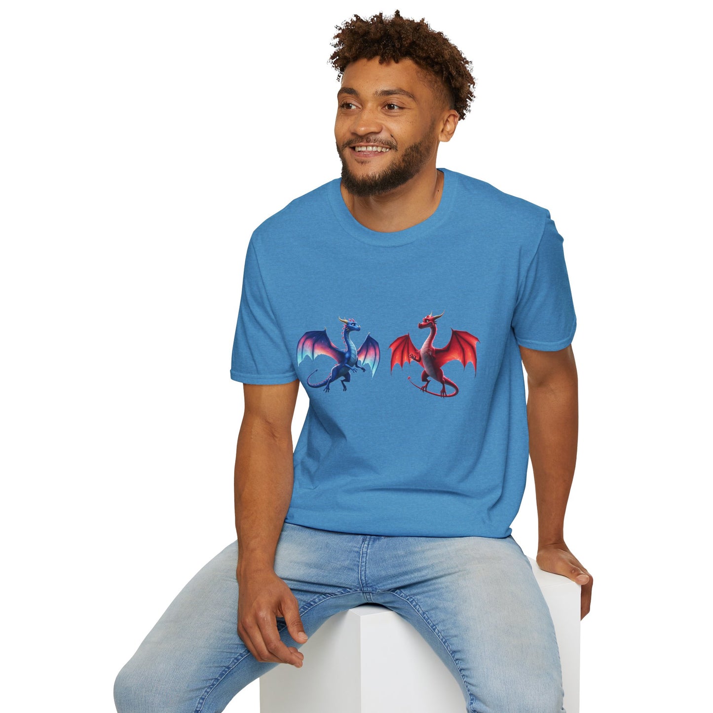 Dragon Duel Fantasy T-Shirt | Fire & Ice Dragon Graphic Tee | Unisex Gamer Shirt | DnD Gift | Cool Mythical Creature Shirt