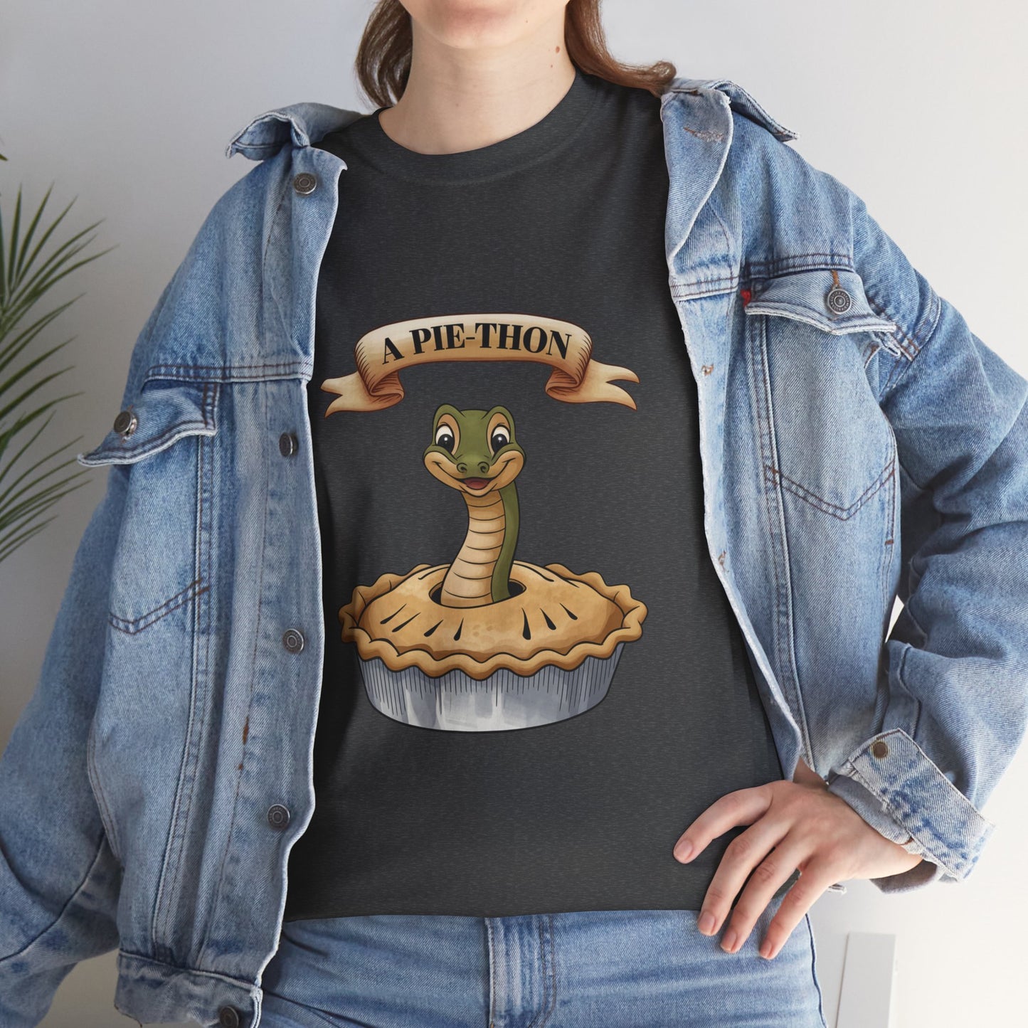 A Pie-Thon Funny Snake Pun Shirt – Cute Animal Joke T-Shirt – Quirky Graphic Tee for Pun Lovers, Reptile Fans, and Unique Gift Ideas
