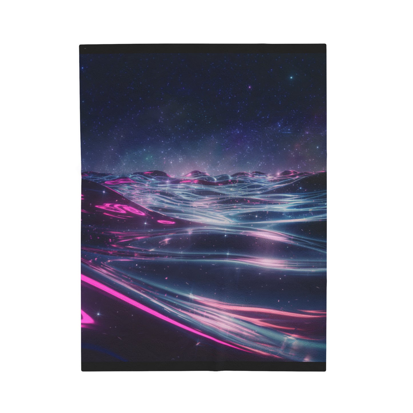 Plush Blanket with Galactic Ocean Design