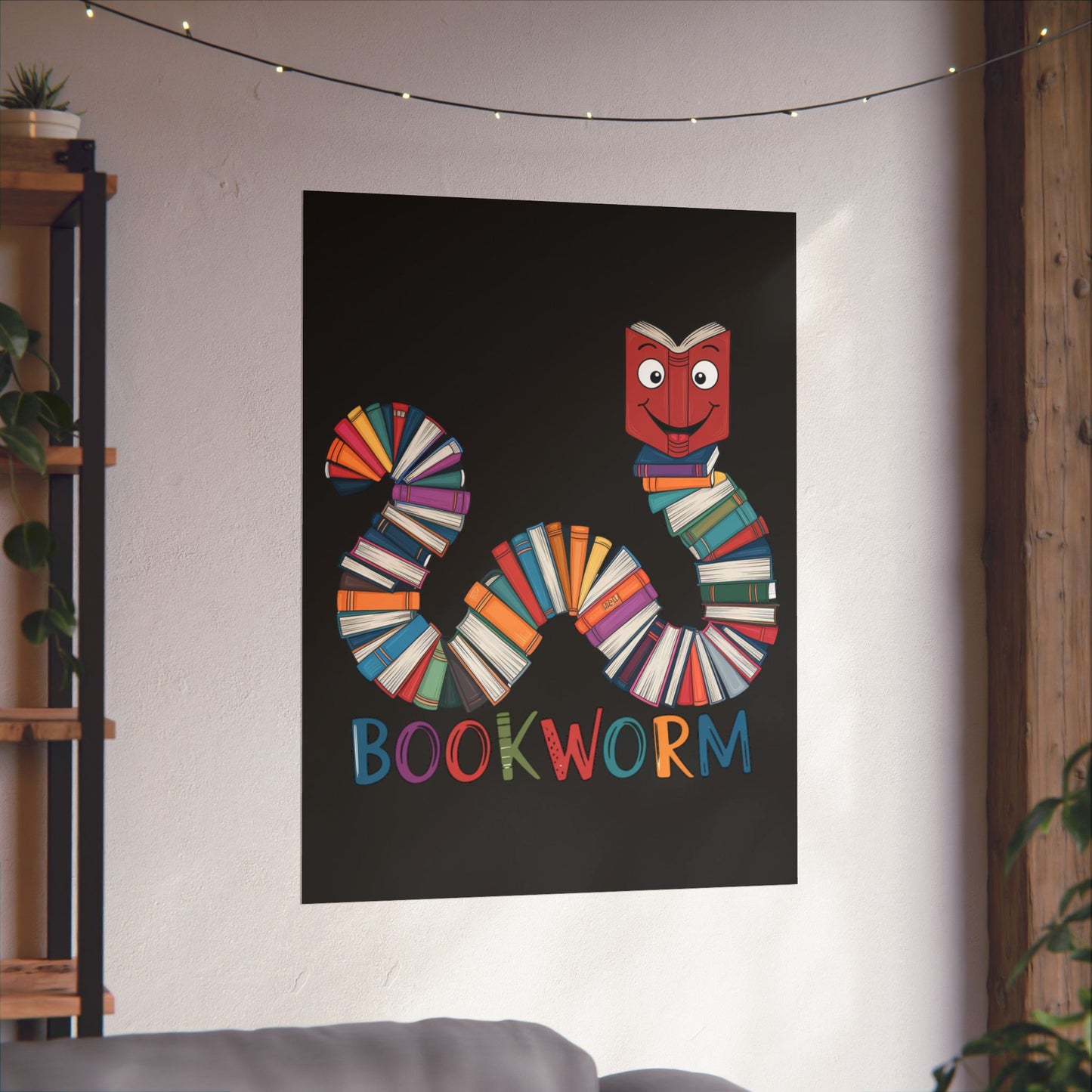 Vertical Poster Bookworm Matte Print
