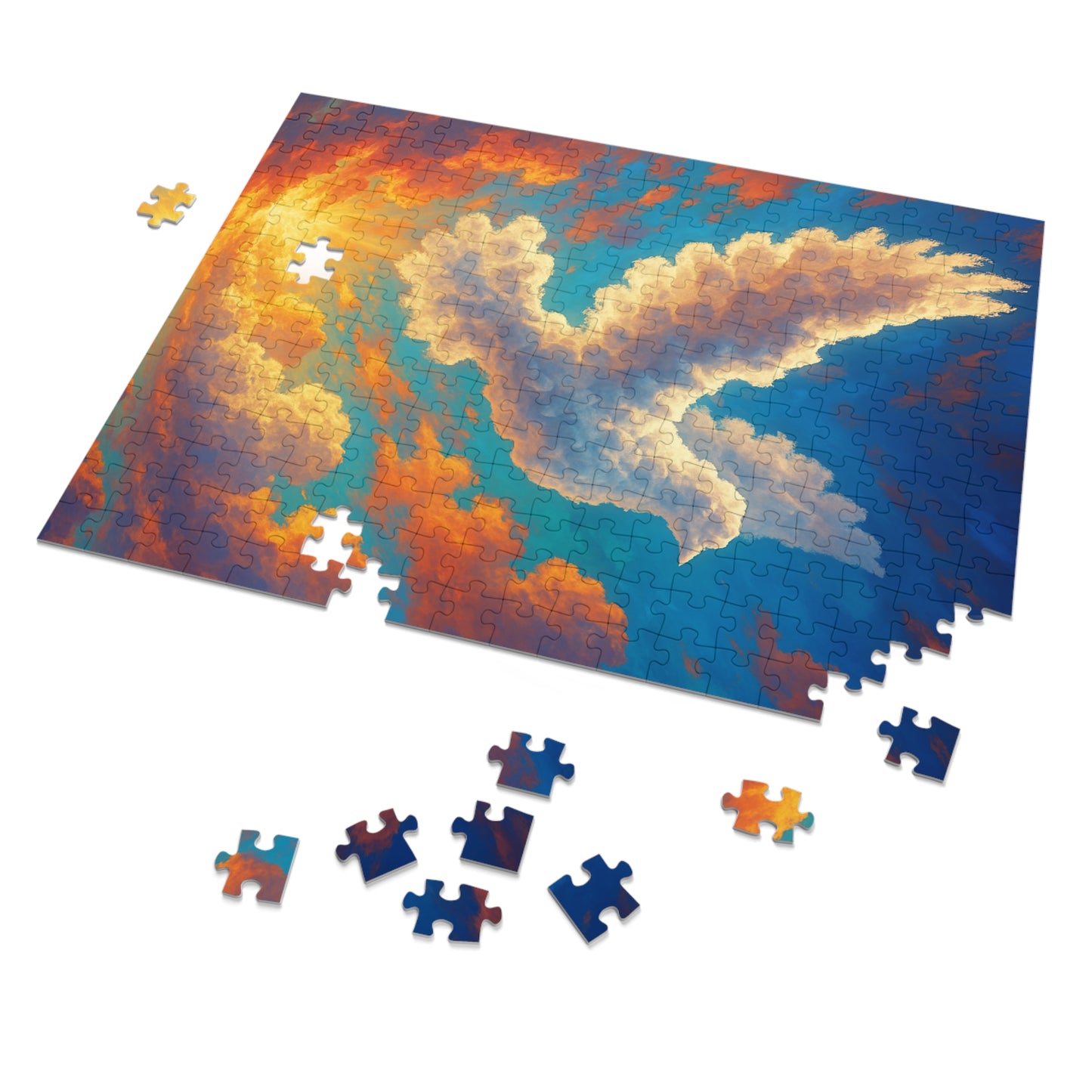 Jigsaw Puzzle: Cloud Dove Sunset Scene Inspirational Game Christian Puzzle Spiritual Jigsaw Religious Puzzle