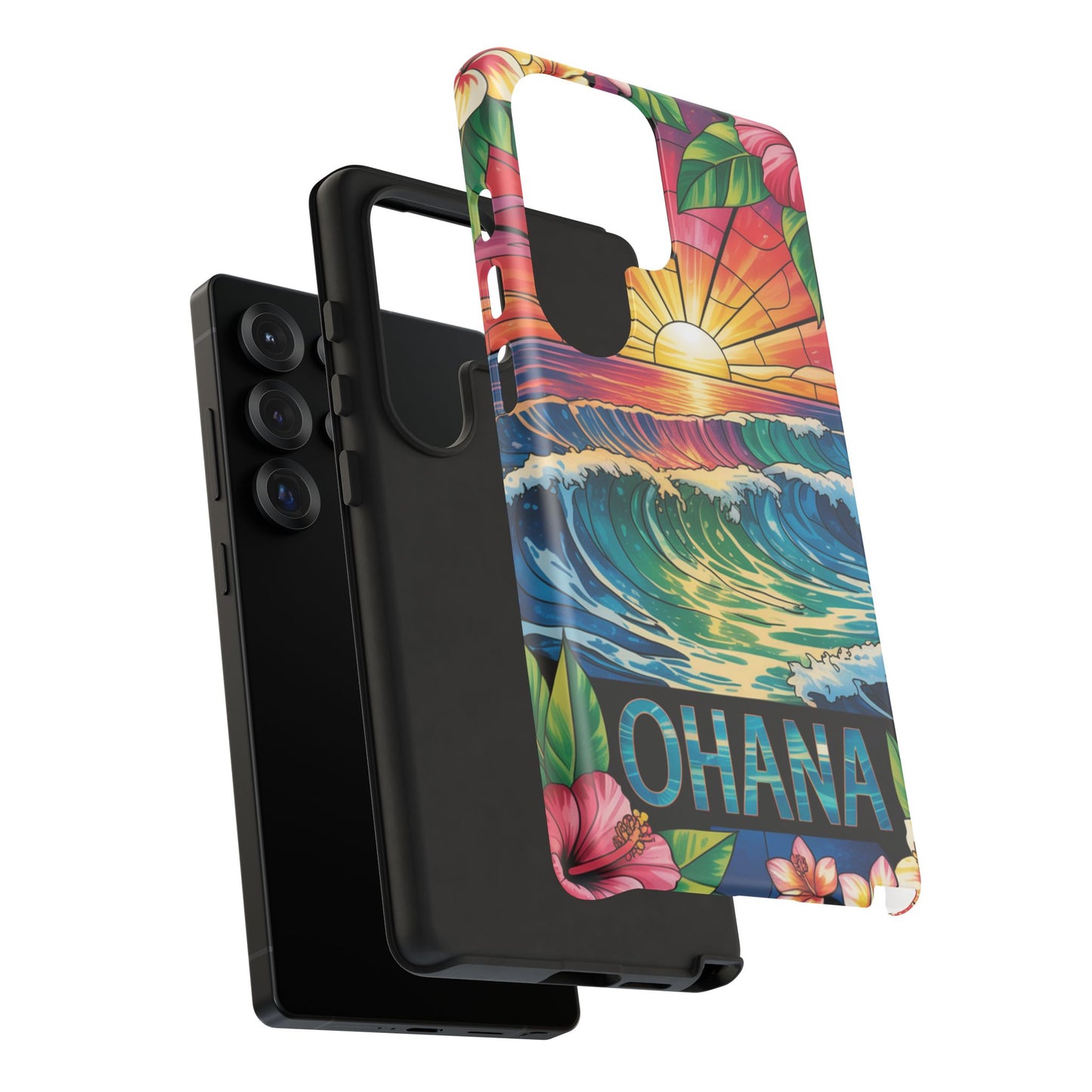 Samsung Galaxy Case Ohana Hawaiian Wave Phone Cover Sunset Tropical Beach Art Protective Case Gift for Samsung Lovers