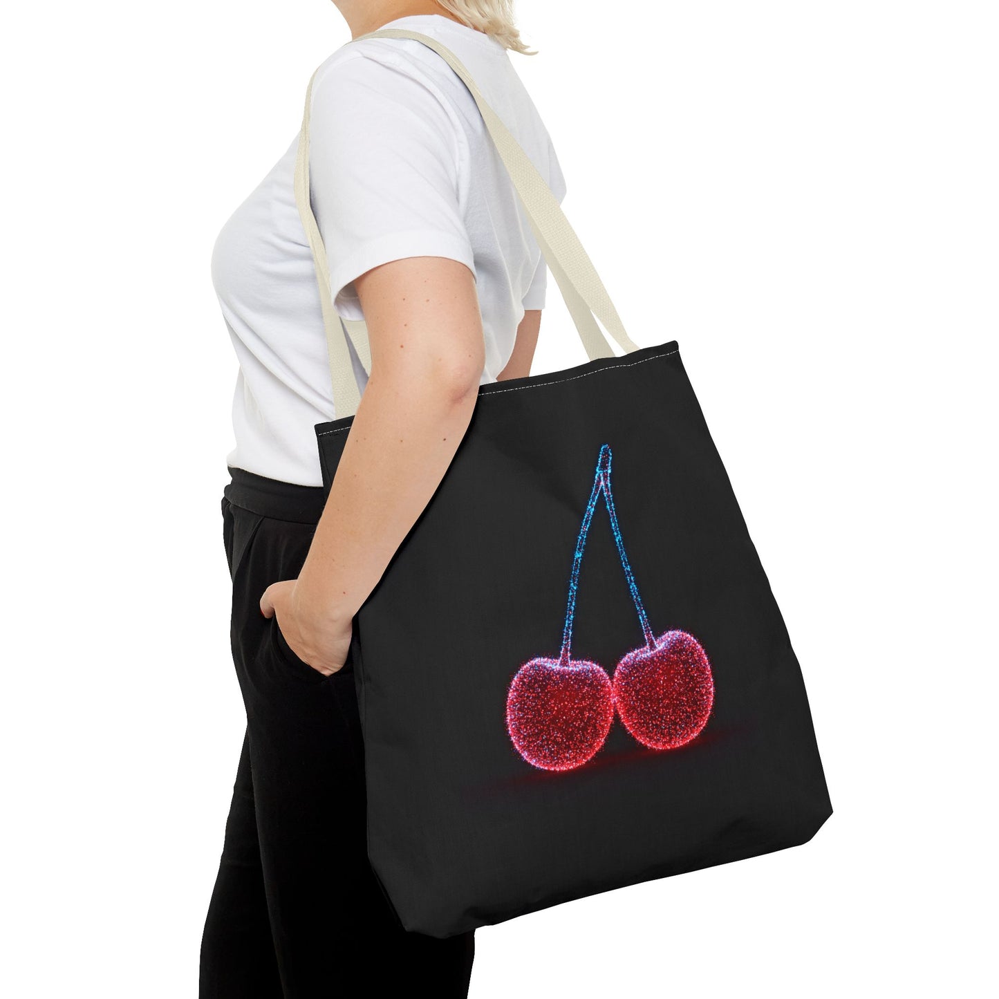 Sparkling Cherry Tote Bag Reusable Bag Shopping Bag Cherry Bag Reusable Tote