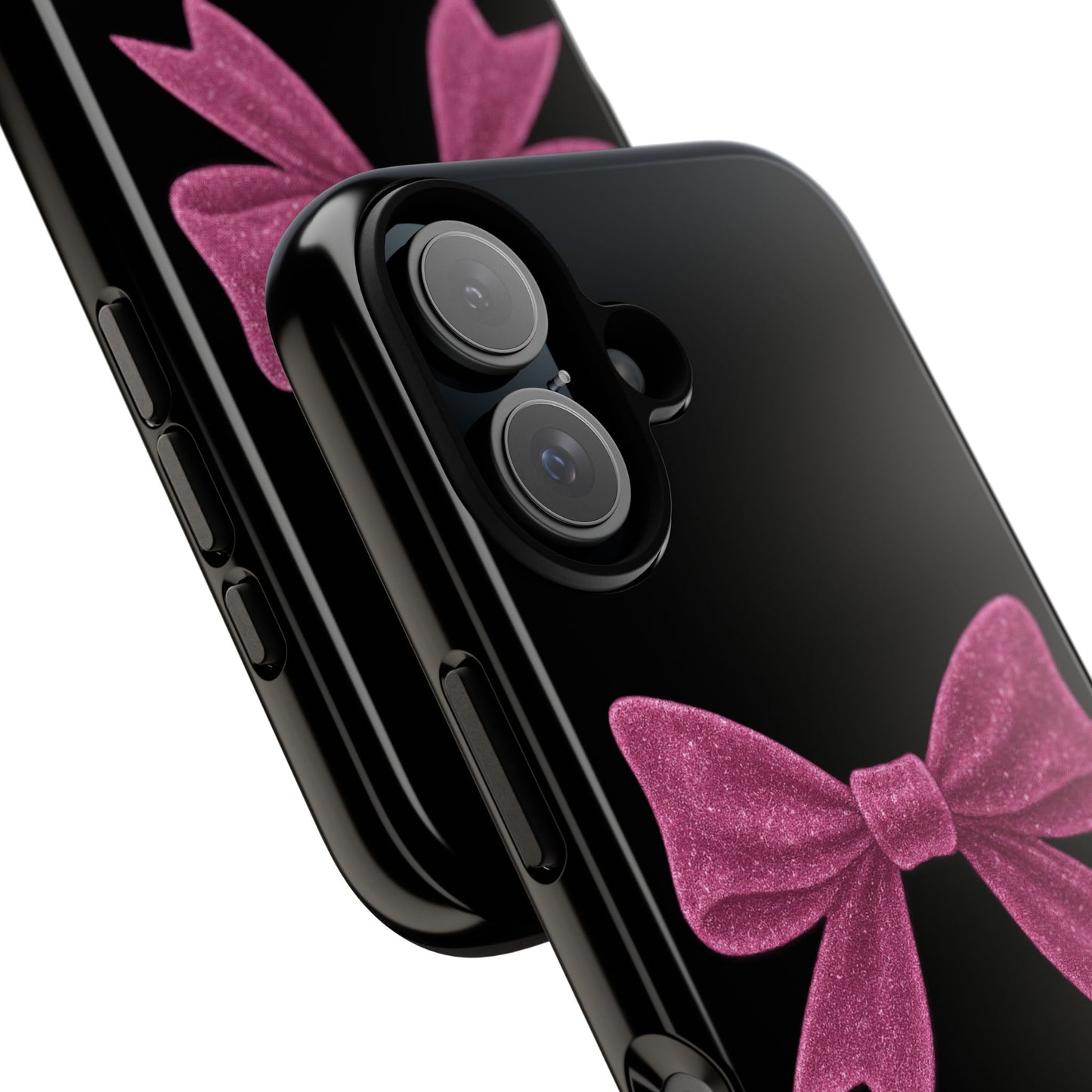 Pink Bow iPhone Case β Coquette Aesthetic Phone Cover β Glitter Soft Girl Tech Accessory β Cute Glossy Pinkcore Case β Gift for Her