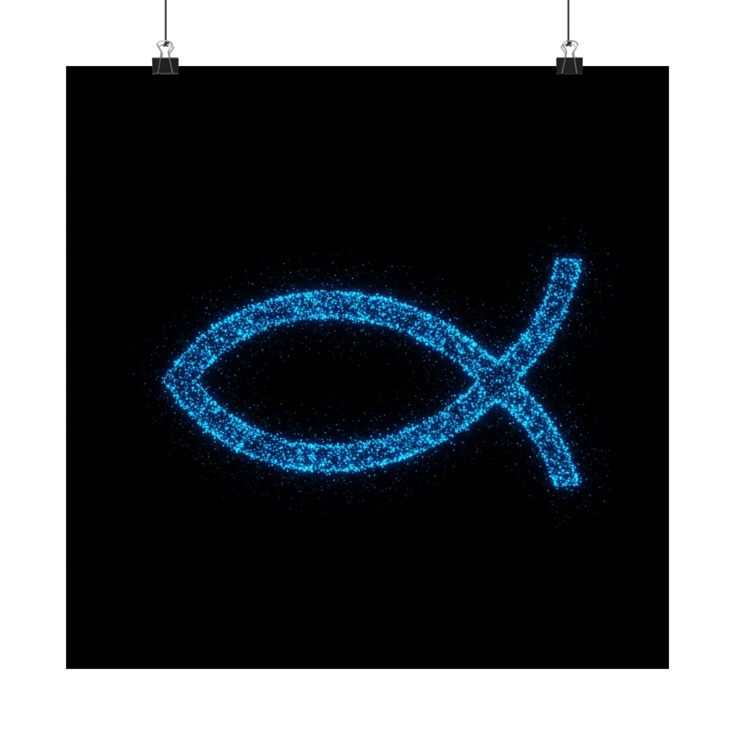 Sparkling Fish Symbol Matte Vertical Poster - Faith-Inspired Art for Home Decor