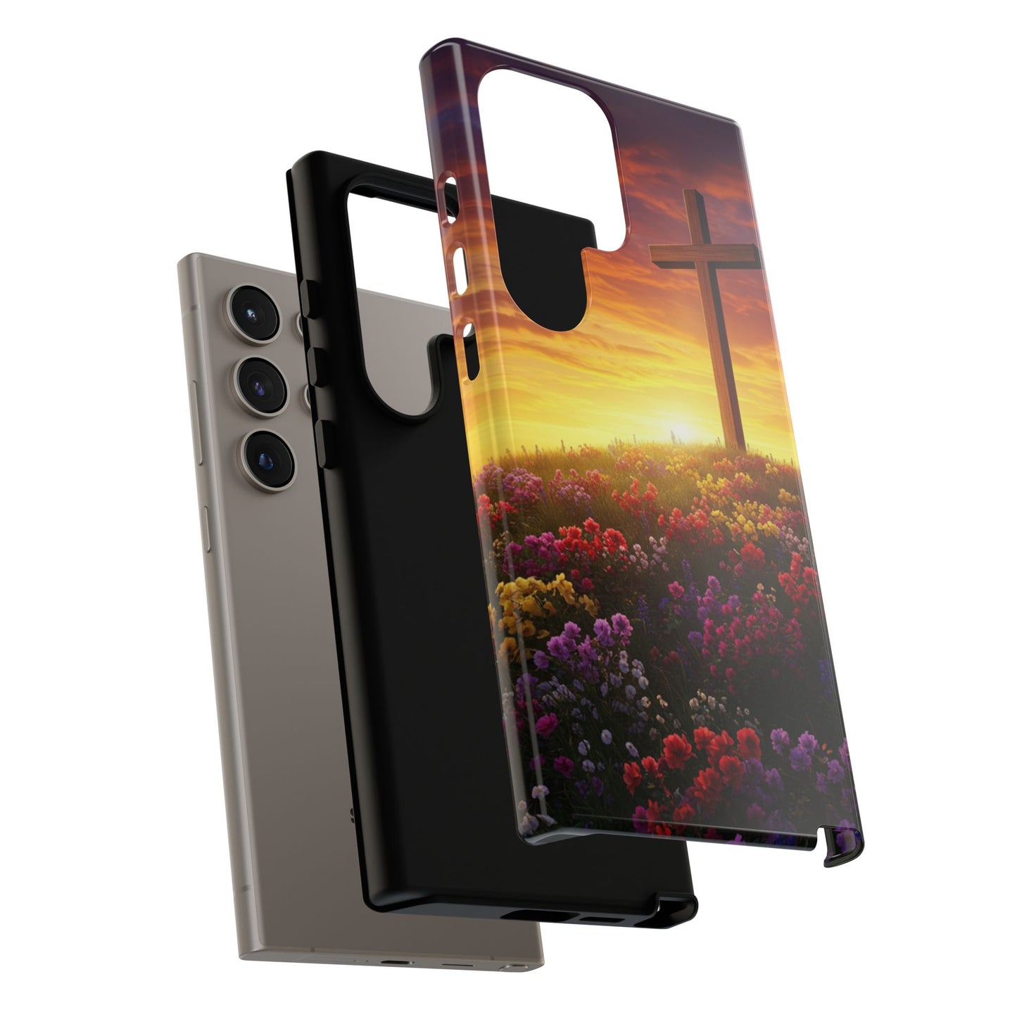 Samsung Phone Case Cross on a Hill Painting Christian Phone Case Cross Samsung Case