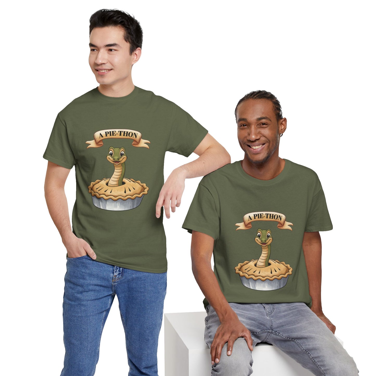 A Pie-Thon Funny Snake Pun Shirt – Cute Animal Joke T-Shirt – Quirky Graphic Tee for Pun Lovers, Reptile Fans, and Unique Gift Ideas