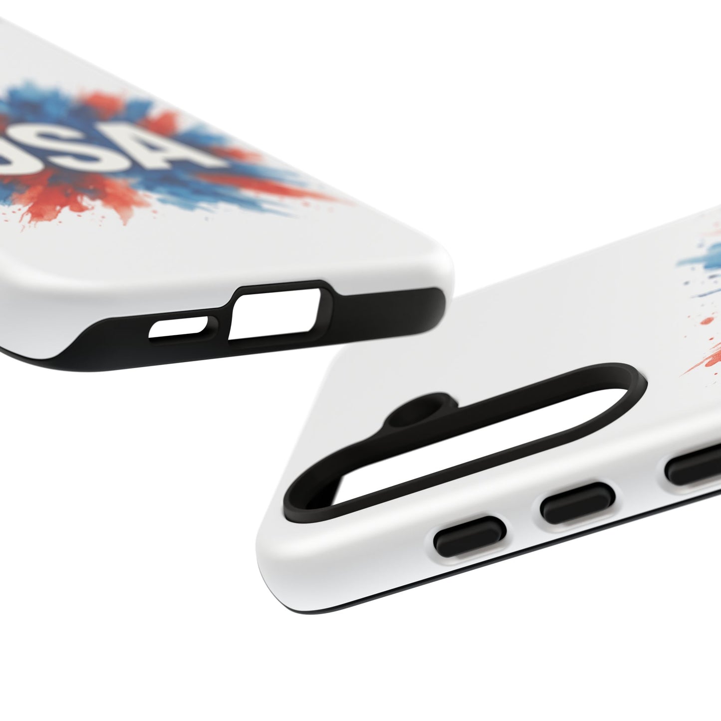 USA Splash Samsung Case - Patriotic Red White Blue Tough Cover, Dual-Layer Protection, 4th of July amd Veteran Gift for Galaxy