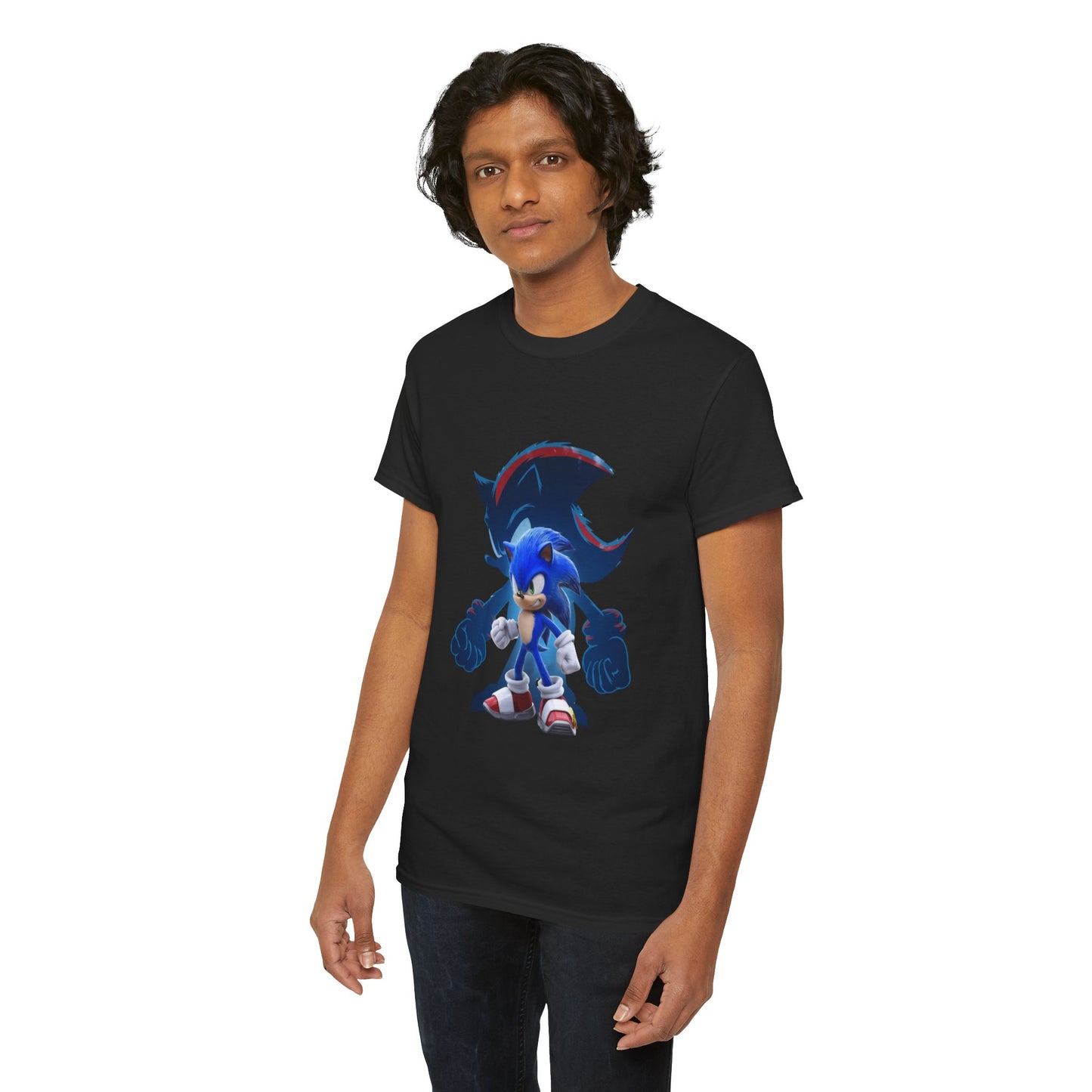 Blue Speed Hero Graphic Tee | Retro Gaming Legend T-Shirt | Fan Inspired Gamer Apparel | Cool Vintage Style Unisex Shirt for Adults & Teens
