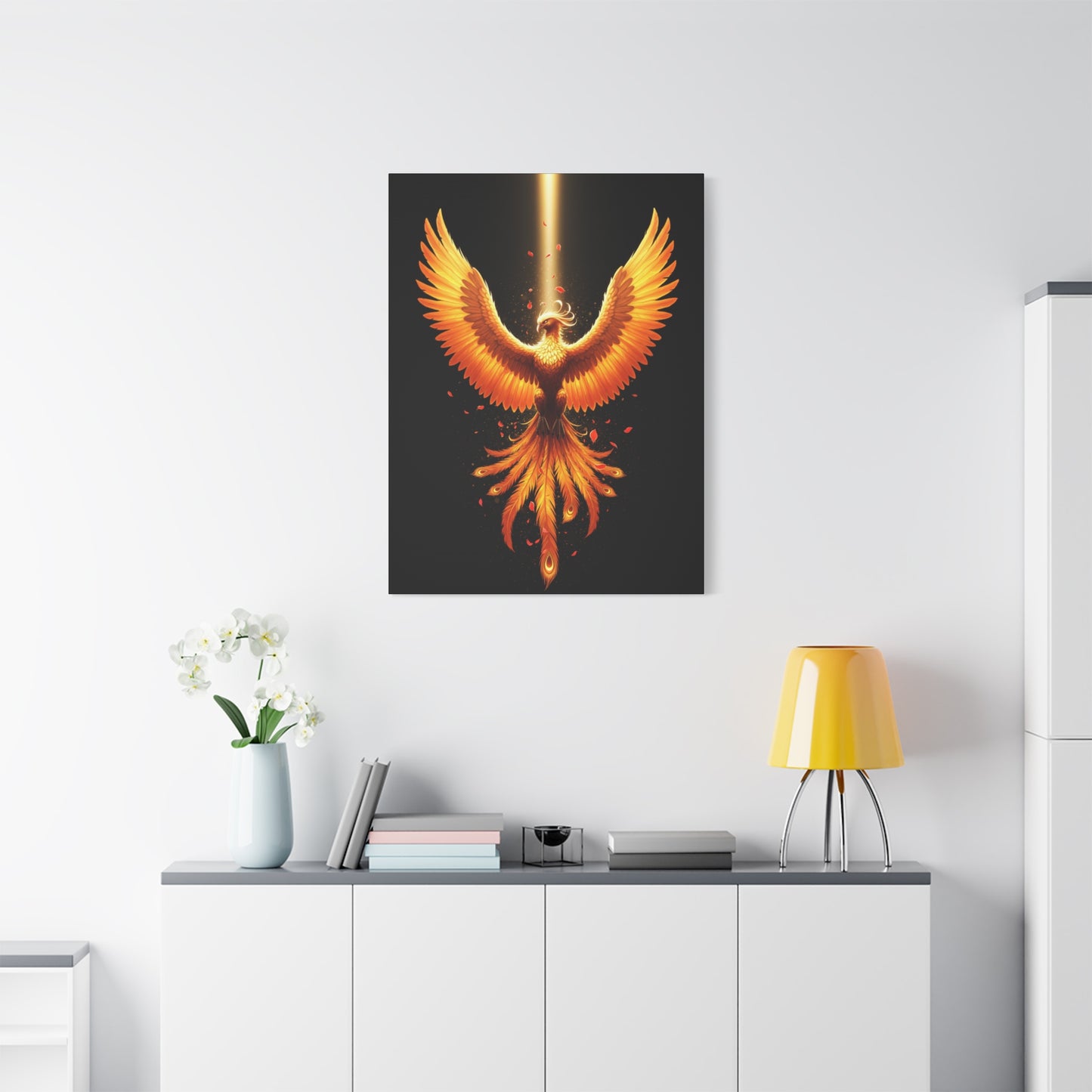 Phoenix Canvas Firebird Art Fire Bird Decor Modern Home Decor Legendary Bird Art