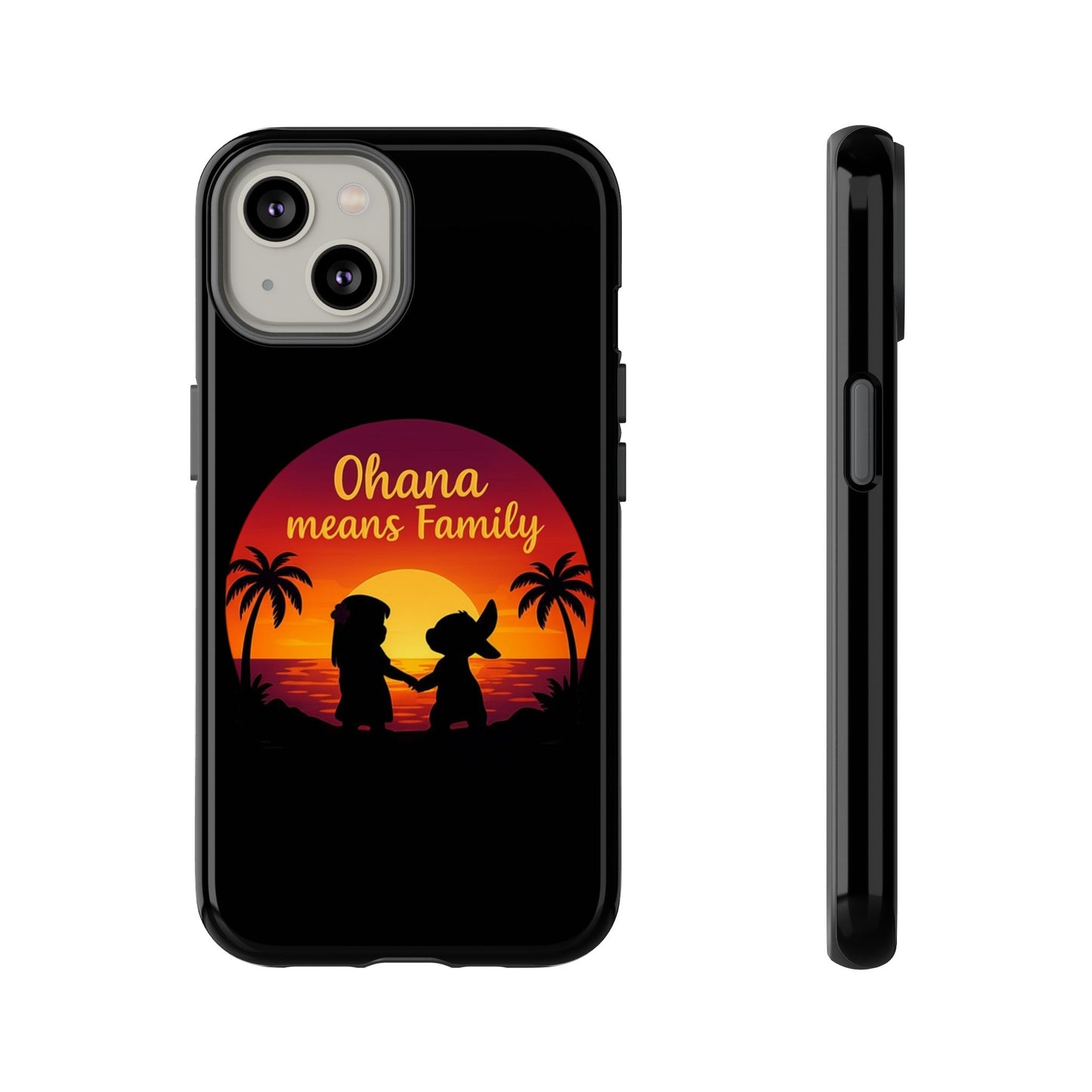 Ohana Means Family iPhone Case ā Lilo and Stitch-Inspired Cover ā Cute Tropical Gift ā Protective iPhone Case