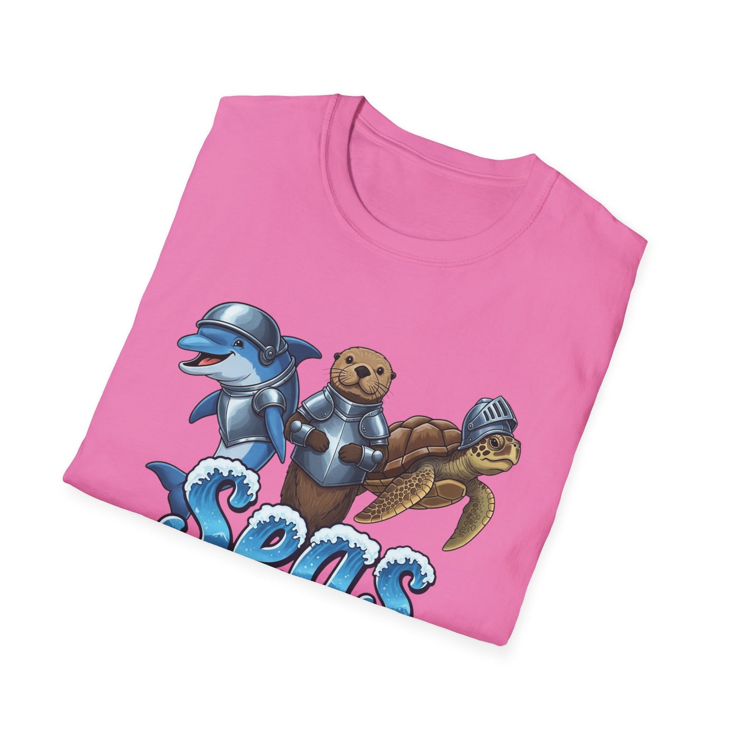 Seas the Day Shirt | Ocean Knight Animals Dolphin Otter Turtle Graphic Tee | Funny Sea Life Adventure Tee | Gift for Beach Lovers