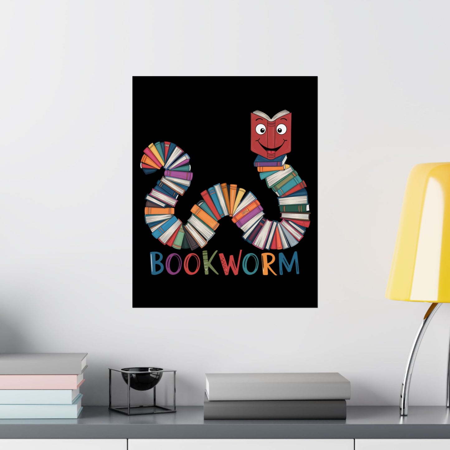Vertical Poster Bookworm Matte Print