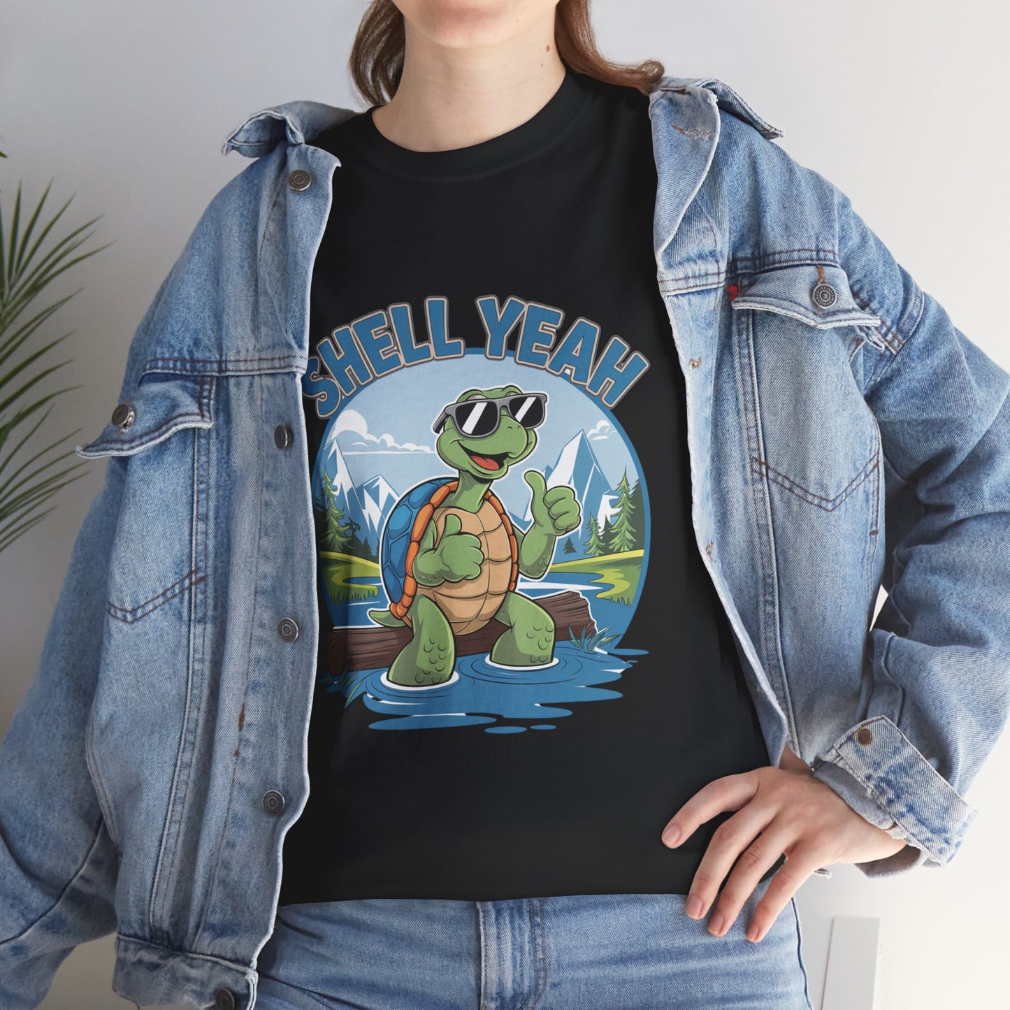 SHELL YEAH Turtle T-Shirt | Funny Cute Turtle Nature Graphic Tee | Handmade Animal Lover Gift | Eco Outdoor Adventure Shirt
