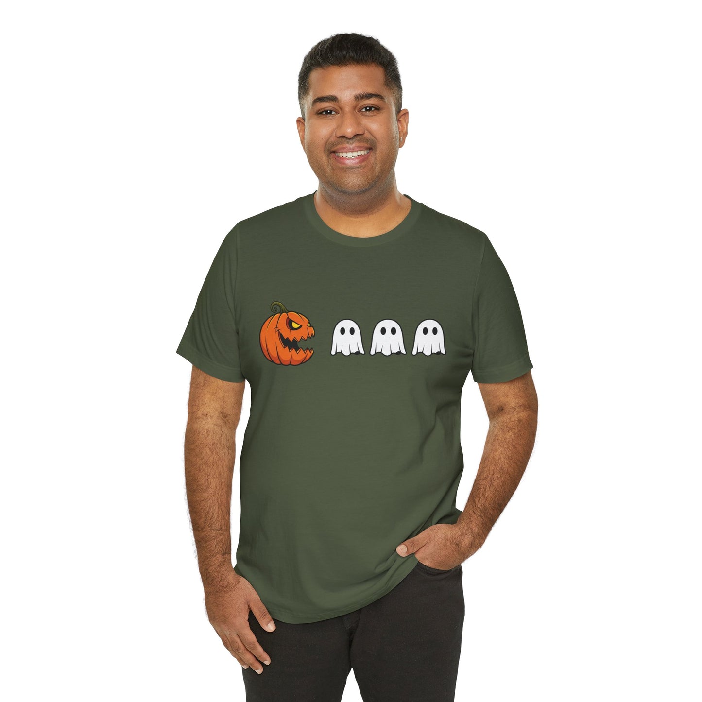 Pumpkin Pac-Man Shirt, Halloween Arcade Tee, Pumpkin Chase Ghosts Tee, Retro Gaming Halloween, Spooky Season Shirt, Vintage Game Pumpkin Top