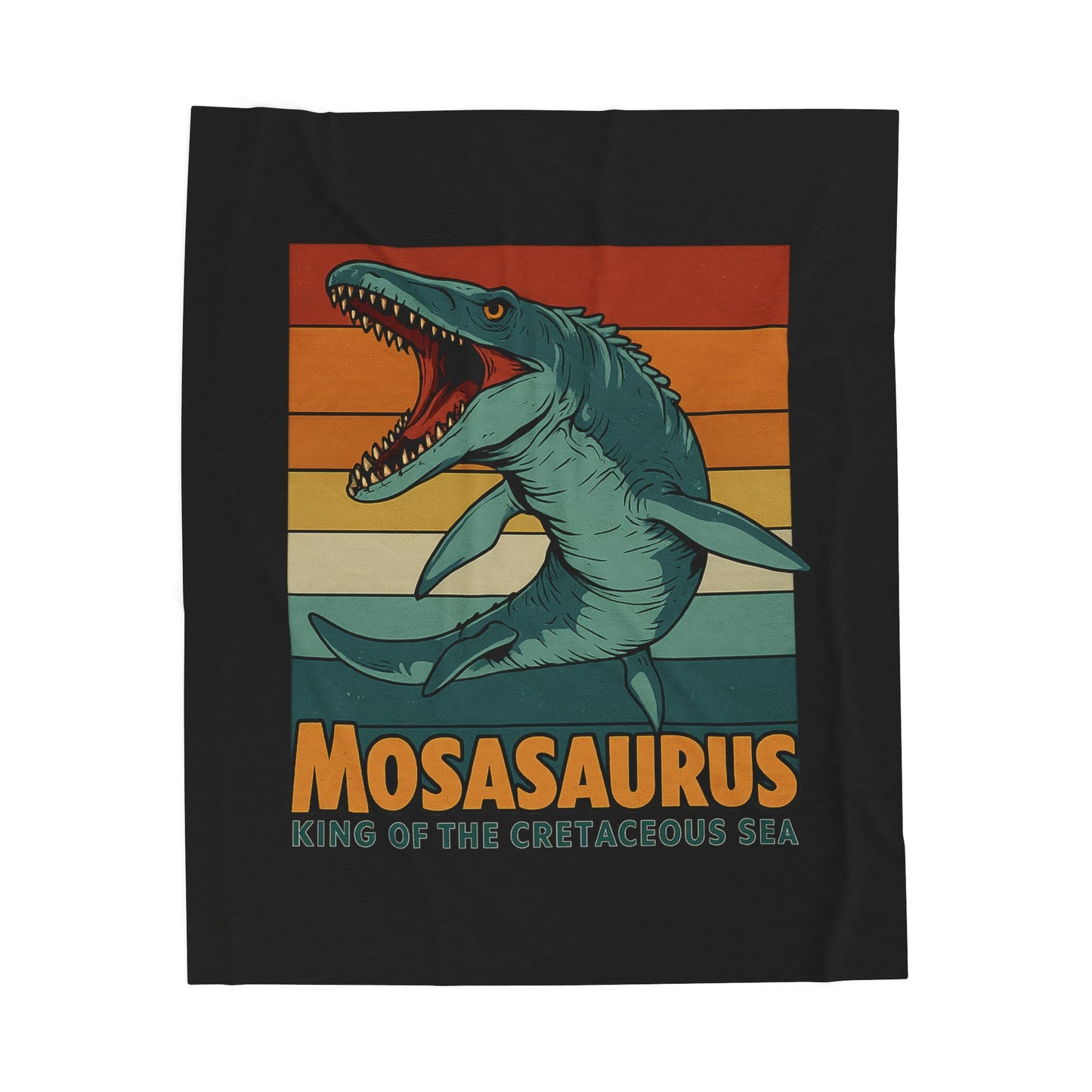 Mosasaurus Dinosaur Blanket - 100% Polyester Fleece Throw, Retro Sea Monster Bedding, Dinosaur Gift for Kids and Adults, Cozy Bed Decor