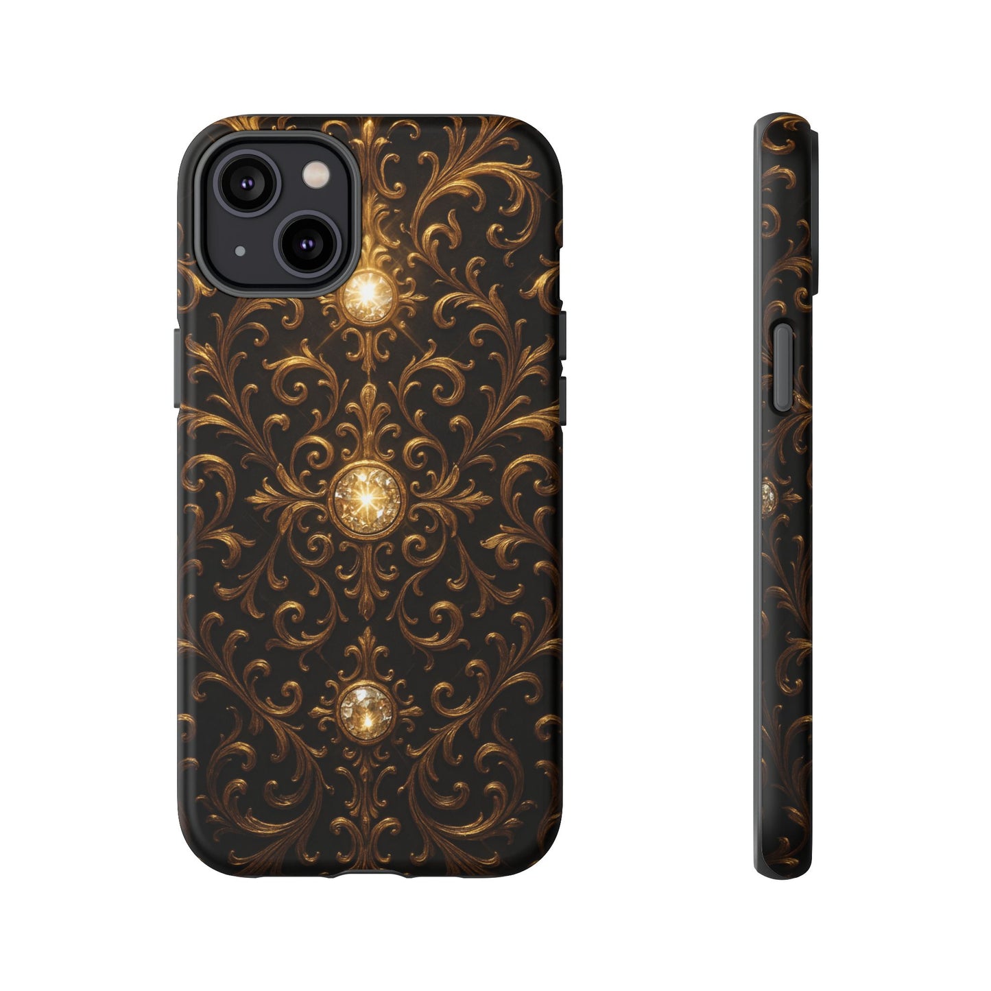 Baroque iPhone Case β Elegant Gold Floral Scroll Design for iPhone 16, 15, 14, 13, Pro Max & More