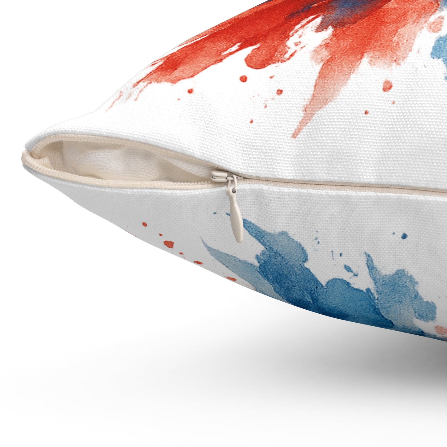 USA Watercolor Throw Pillow - Patriotic Red White and Blue Decor, Double-Sided Cushion, 4th of July Accent, Cover and Insert Included