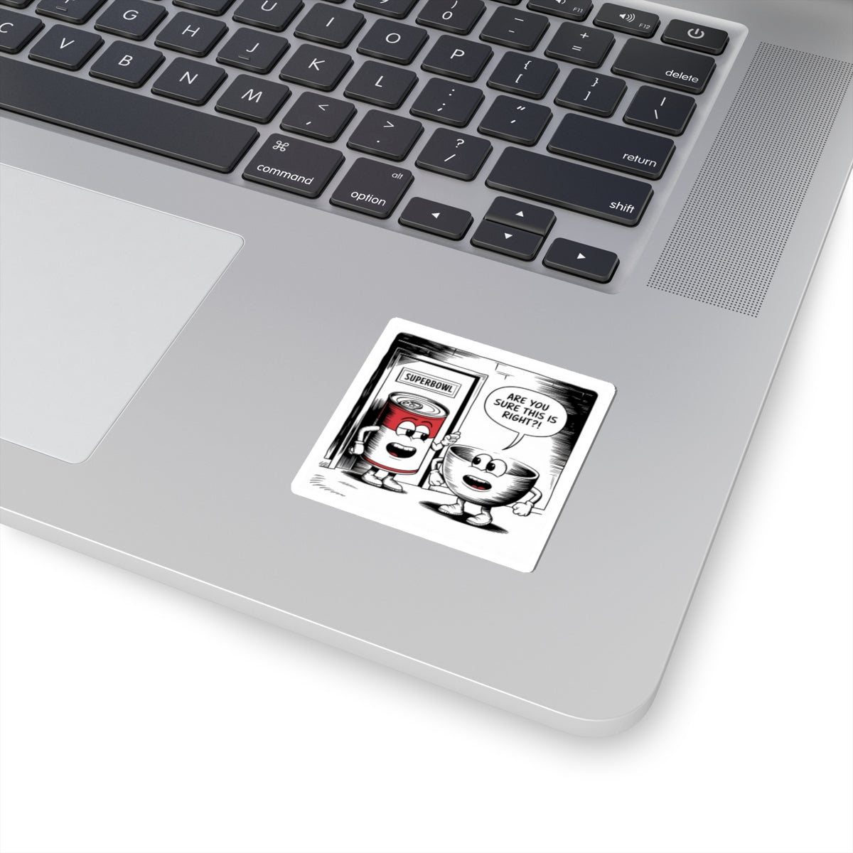 Comic Kiss-Cut Stickers - Can of Soup and Bowl Superbowl Door