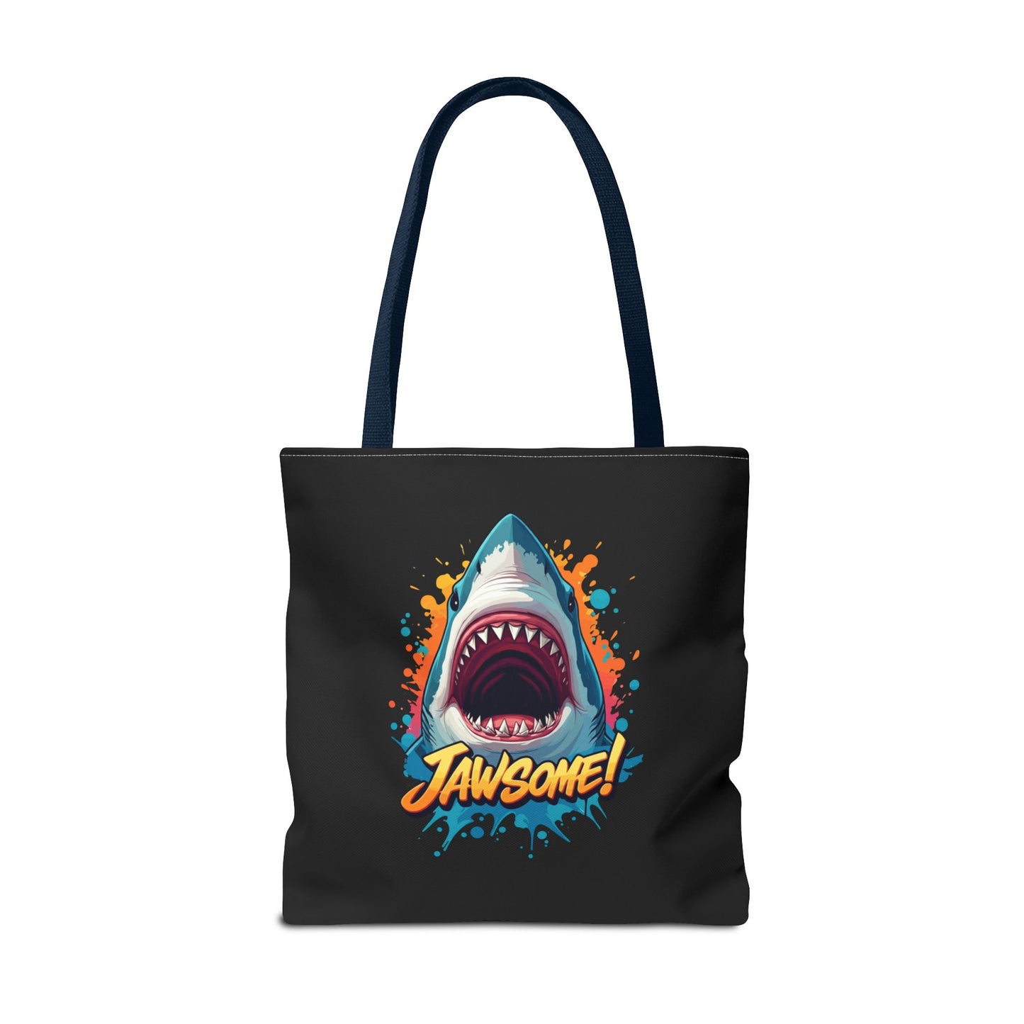Shark Tote Bag – JAWSOME Funny Ocean Lover Bag – Durable Reusable Grocery, Beach, or Everyday Tote – Gift for Shark Fans & Sea Lovers