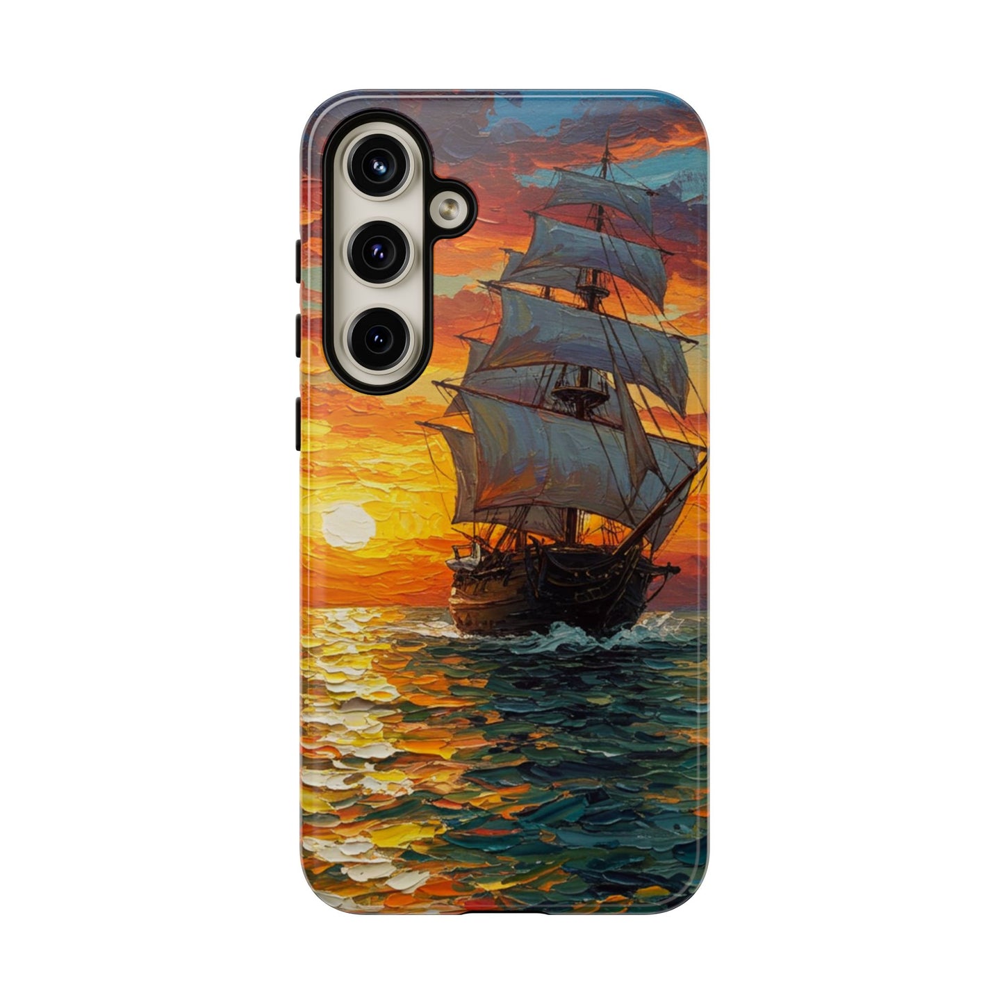 Samsung Galaxy Case - Ship Sailing at Sunset Design