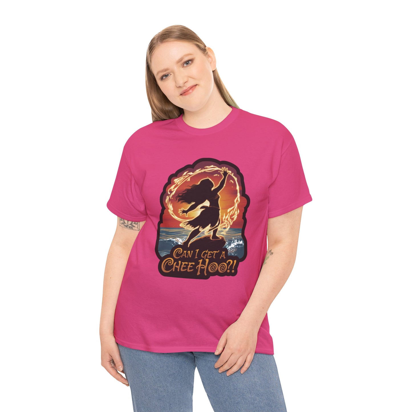 Can I Get a Chee Hoo Shirt – Hawaiian Island Vibes Tee – Hula Dancer Sunset Graphic T-Shirt – Polynesian Luau Party Unisex Top