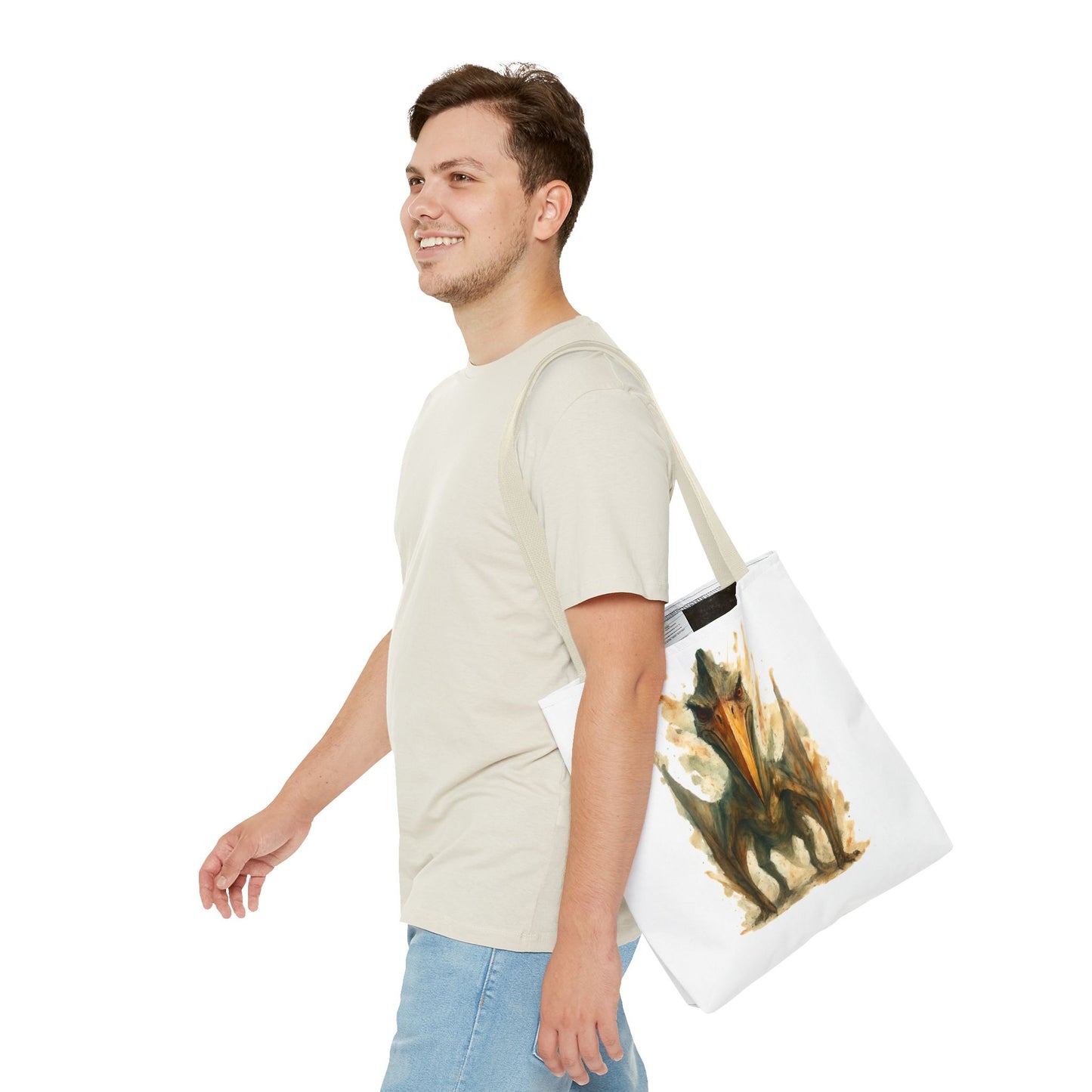 Quetzalcoatlus Tote Bag | Dinosaur Art Canvas Shopper | Prehistoric Pterosaur Gift for Dino Lovers | Eco-friendly Reusable Bag Jurassic Tote