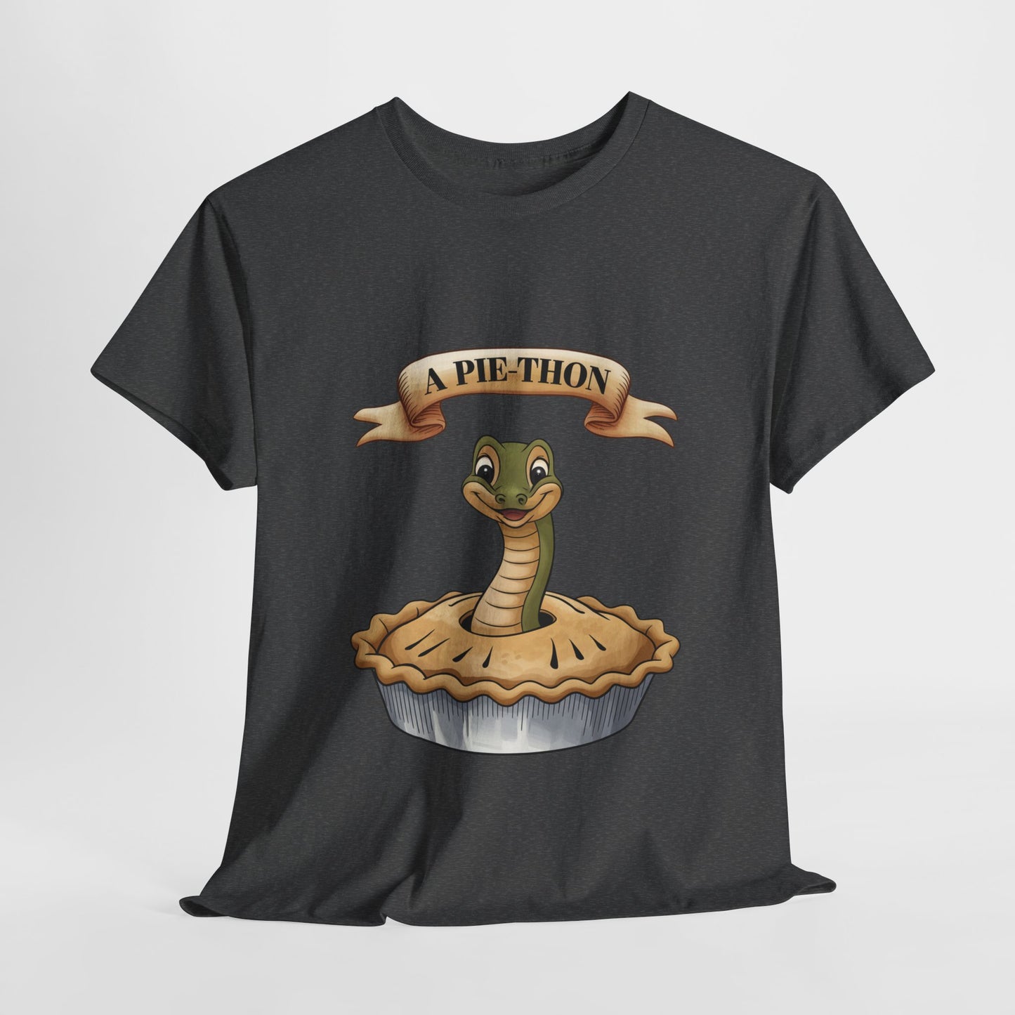 A Pie-Thon Funny Snake Pun Shirt – Cute Animal Joke T-Shirt – Quirky Graphic Tee for Pun Lovers, Reptile Fans, and Unique Gift Ideas