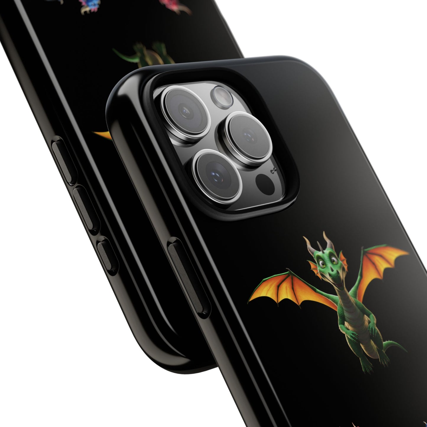 Vibrant Fantasy Dragon iPhone Case - Tough Armor Cover for iPhone 15/14/13 - Colorful Mythical Wings Gift for Dragon Lovers