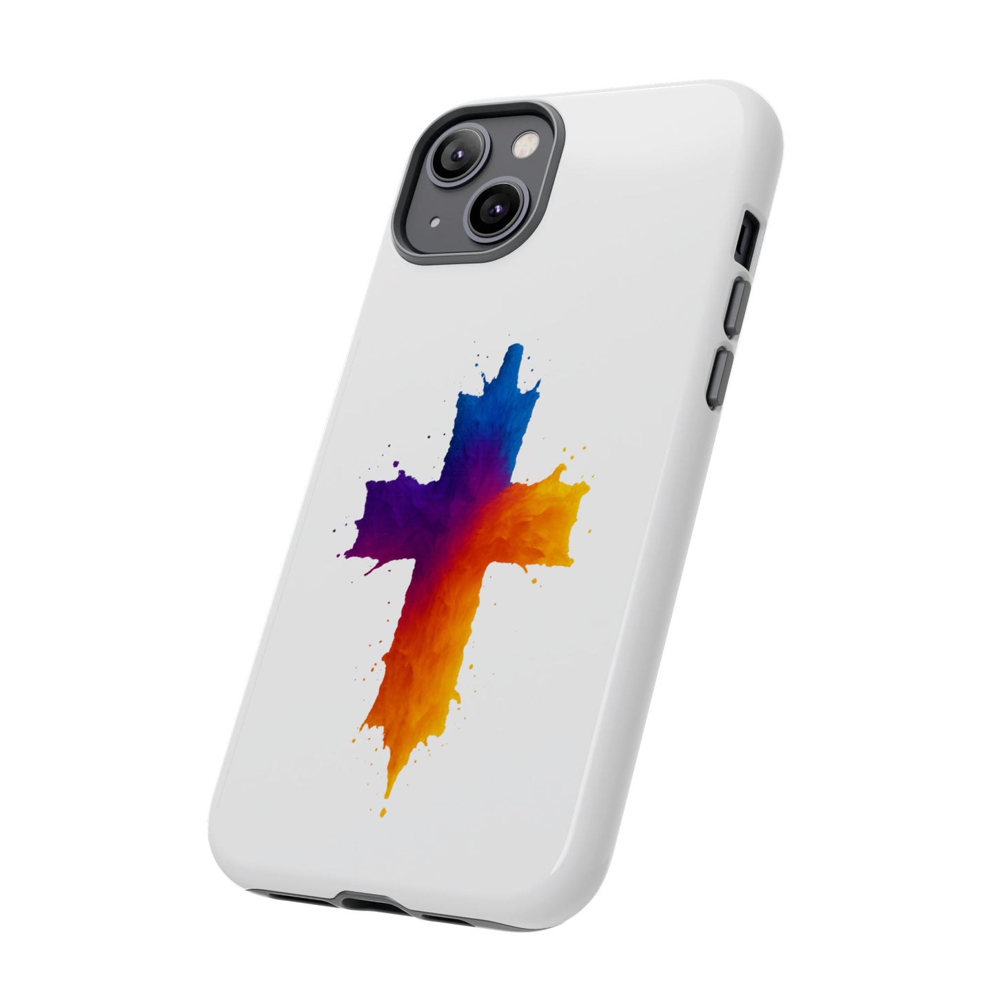 Christian iPhone Case – Watercolor Cross Phone Cover, Faith Gift for Her or Him, Inspirational iPhone Accessory