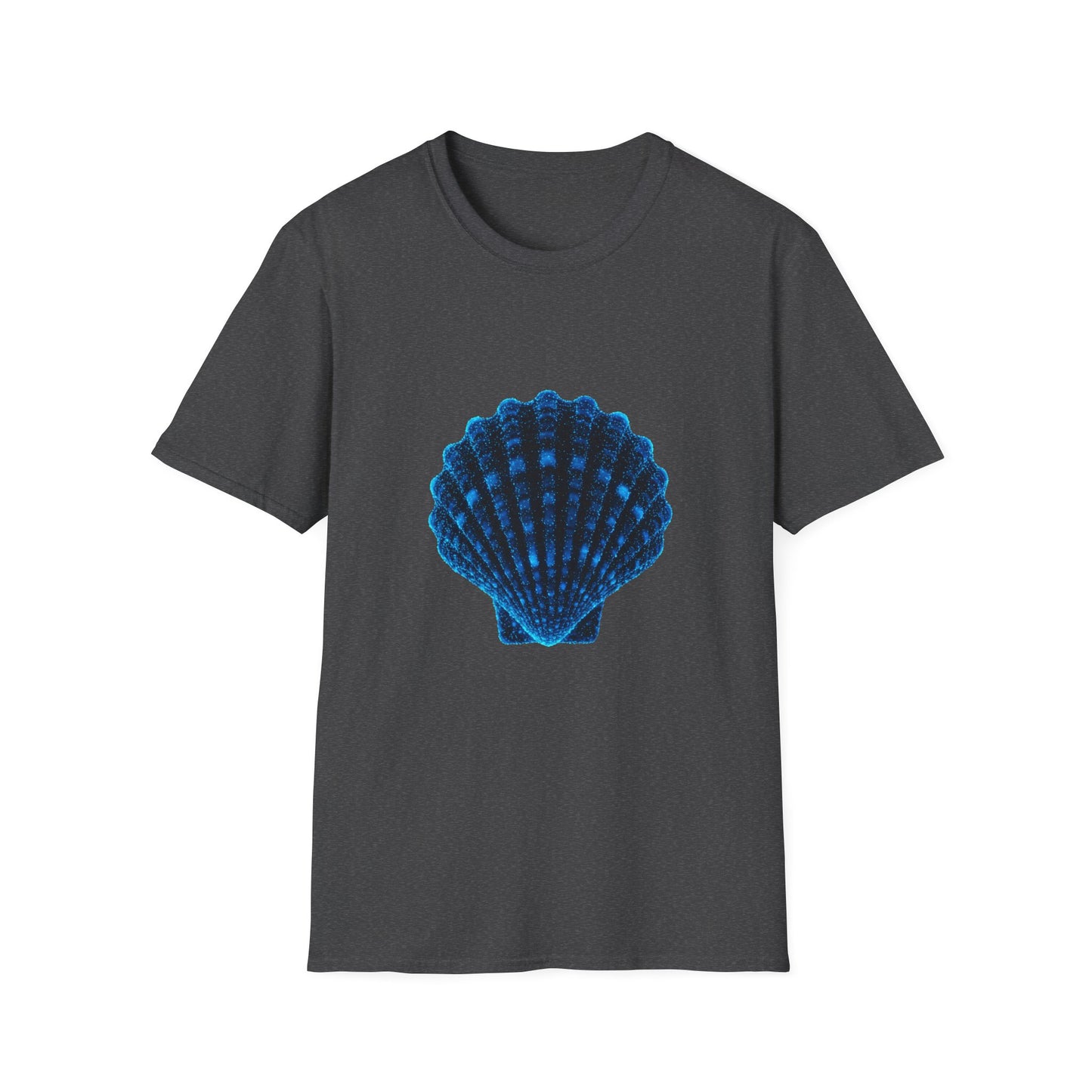 Geometric Digital Shell T‑Shirt • Nature Inspired Graphic Tee • Cottagecore, Y2K Nostalgia, Bold Minimalist Women & Men Gift