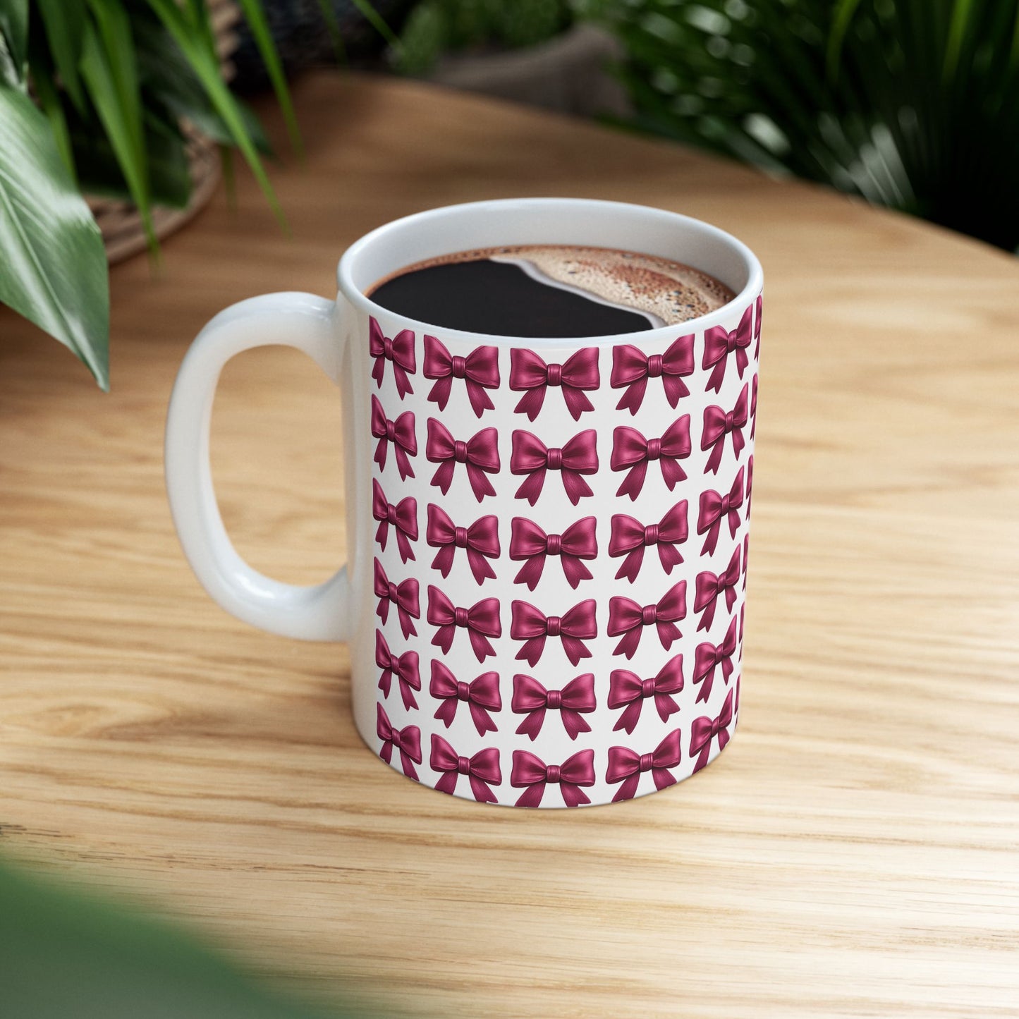 Pink Bow Aesthetic Coffee Mug – Coquette Balletcore Girly Cup, Cute Gift for Friends, Teens, Birthday, Cottagecore & Pink Lovers