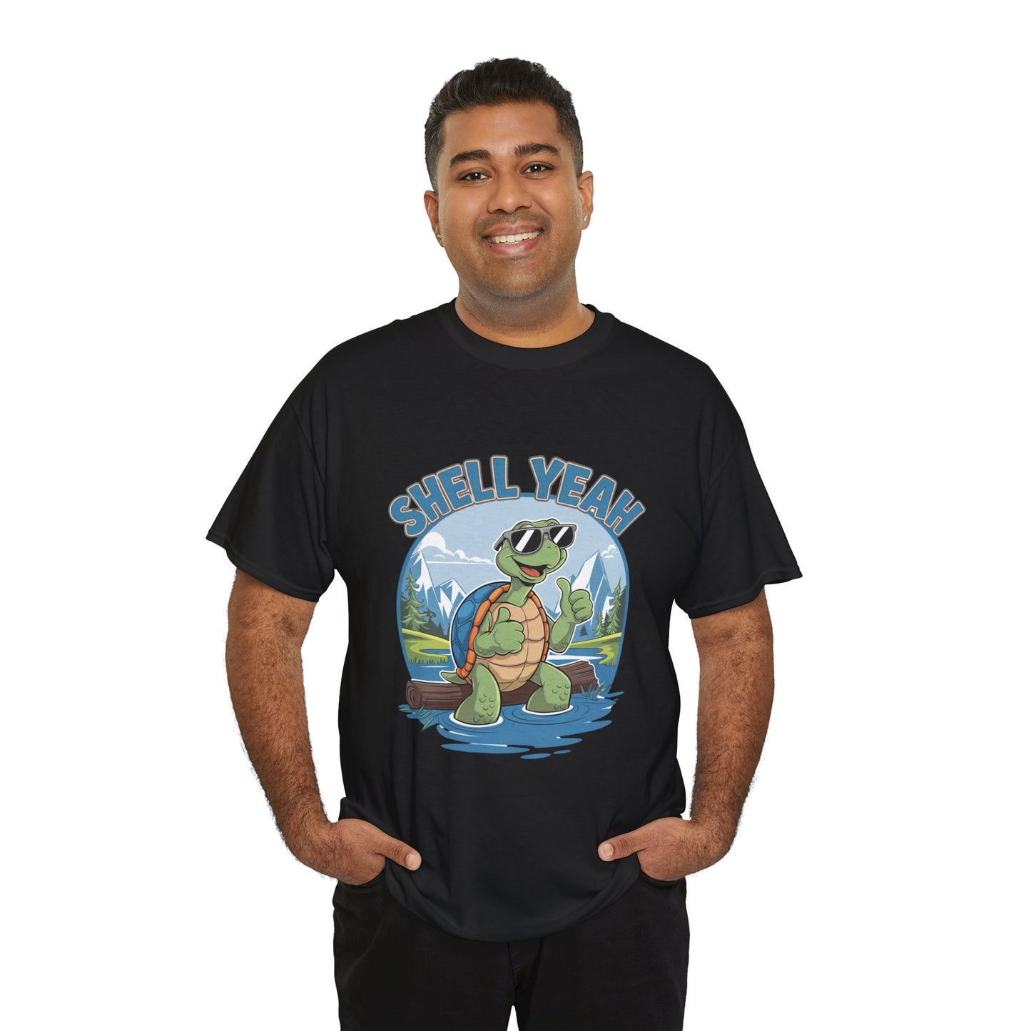 SHELL YEAH Turtle T-Shirt | Funny Cute Turtle Nature Graphic Tee | Handmade Animal Lover Gift | Eco Outdoor Adventure Shirt