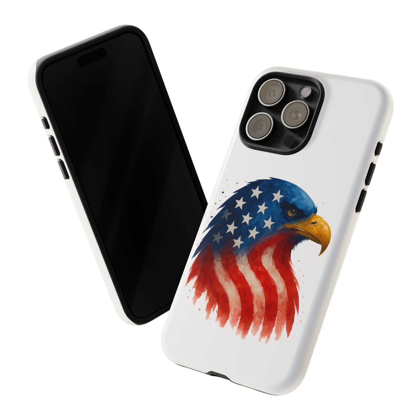 Patriotic Eagle iPhone Case - USA Flag Tough Cover, Dual-Layer Rugged Protection, 4th of July and Veteran Gift