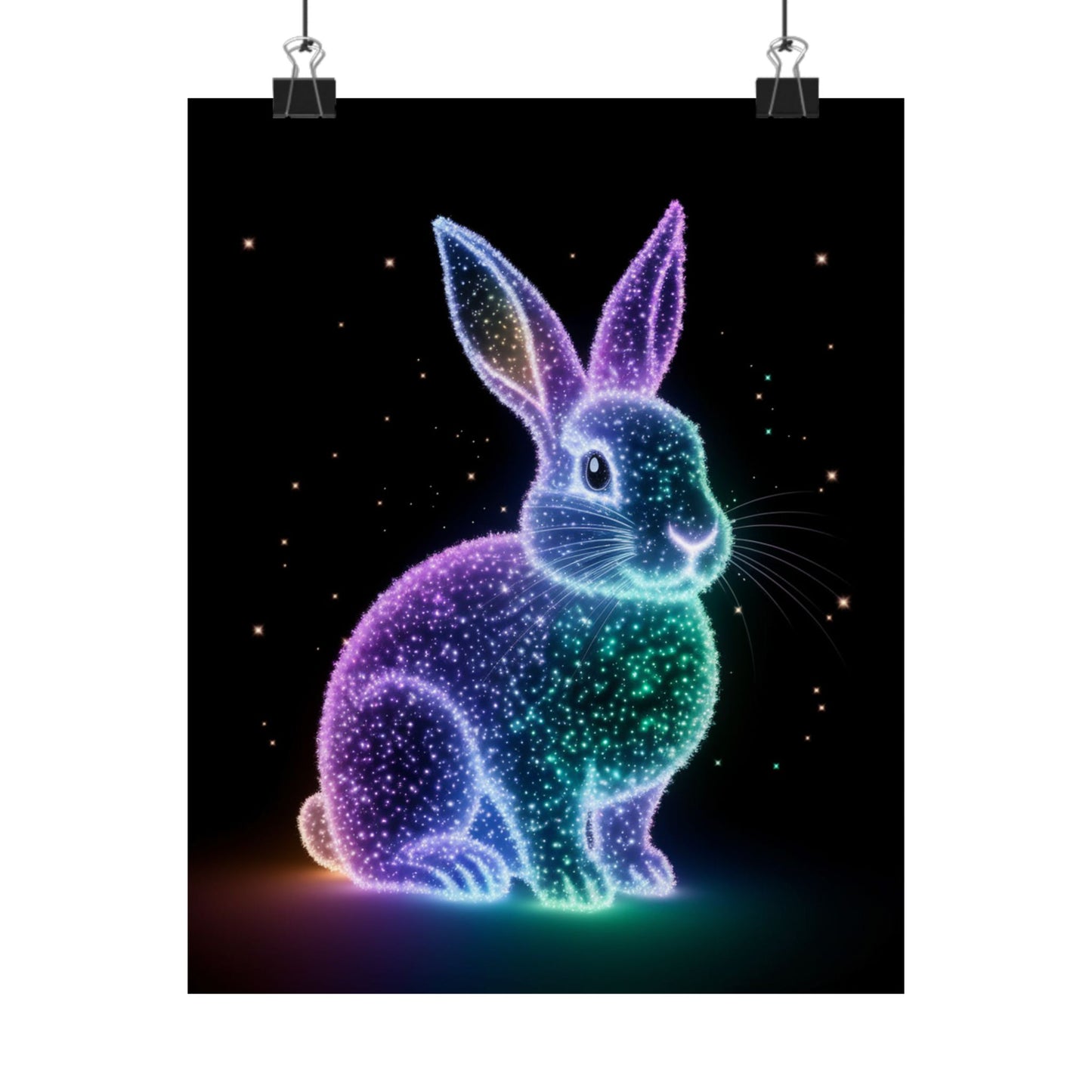 Vertical Poster - Bioluminescent Easter Bunny Easter Decor Easter Bunny Poster Home Decor