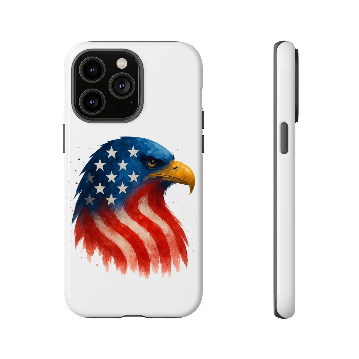 Patriotic Eagle iPhone Case - USA Flag Tough Cover, Dual-Layer Rugged Protection, 4th of July and Veteran Gift