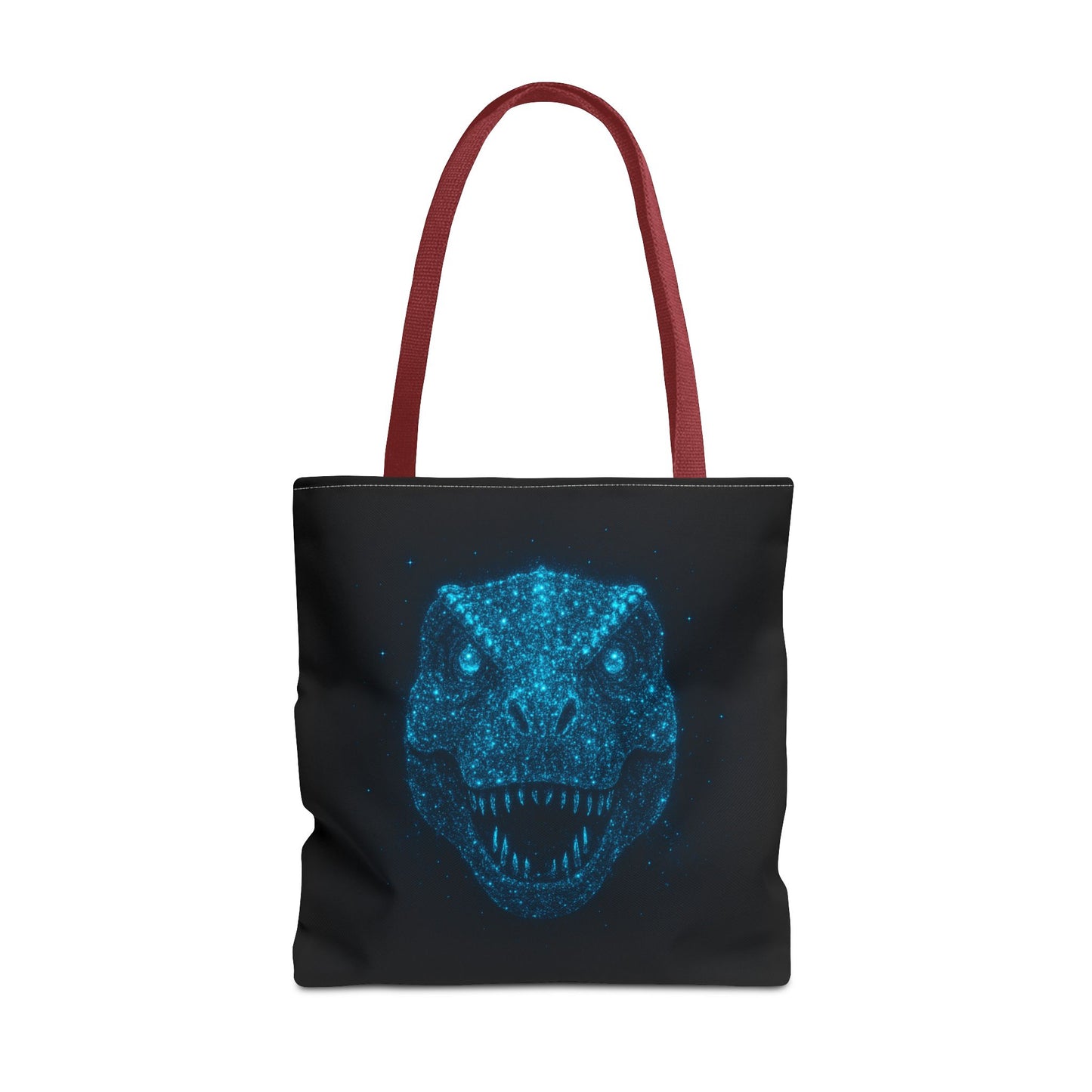 Bioluminescent Dino Tote Bag | Retro T-Rex Galaxy Canvas Shopper - Eco AOP Tote, Ocean Glow Dinosaur Art, Gift for Paleontology Fans