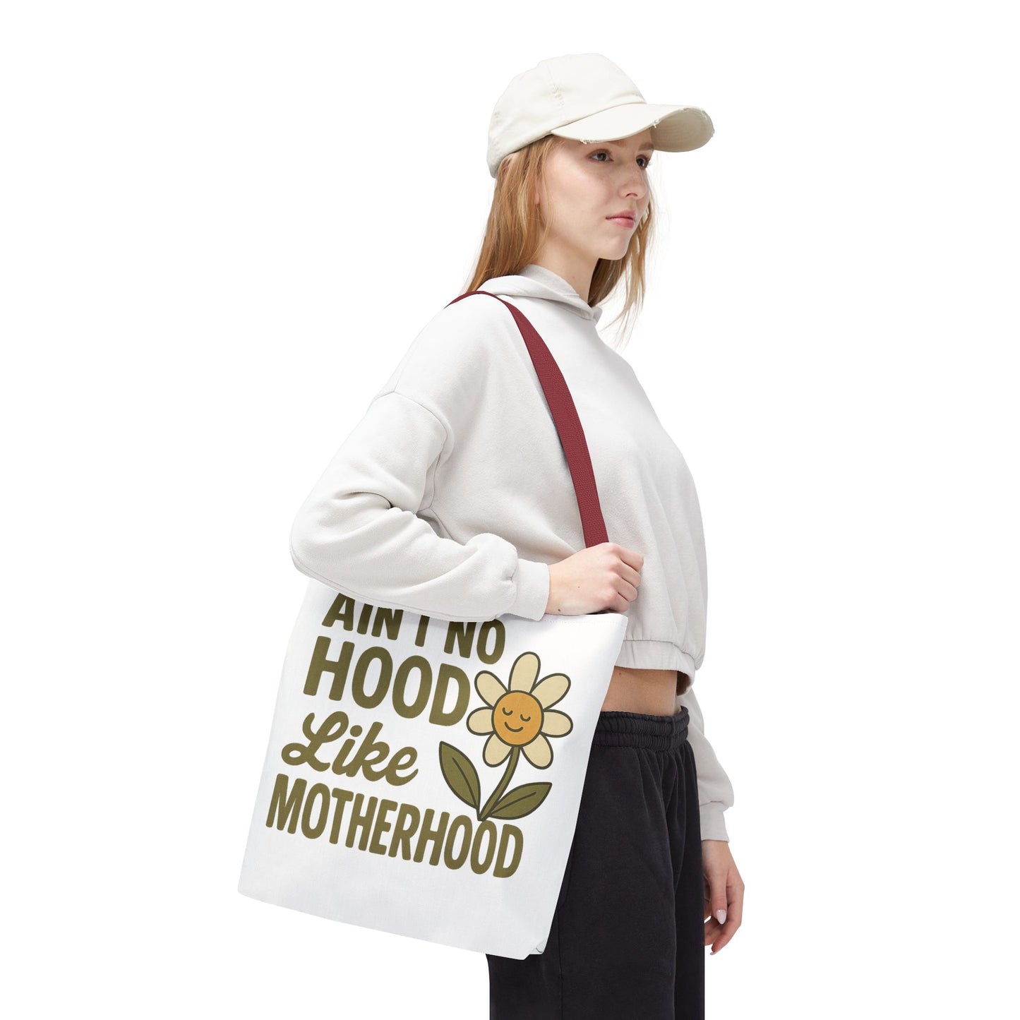 Motherhood Tote Bag with Flower Design Mother's Day Bag Tote for Mom Reusable Shopping Bag