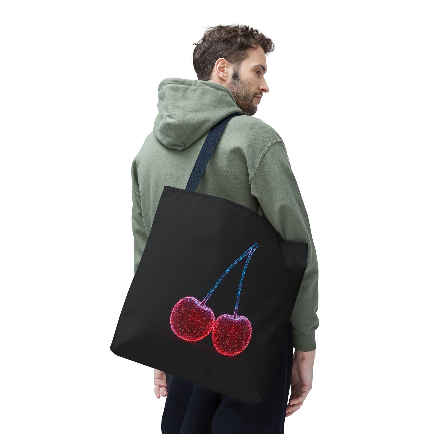 Sparkling Cherry Tote Bag Reusable Bag Shopping Bag Cherry Bag Reusable Tote