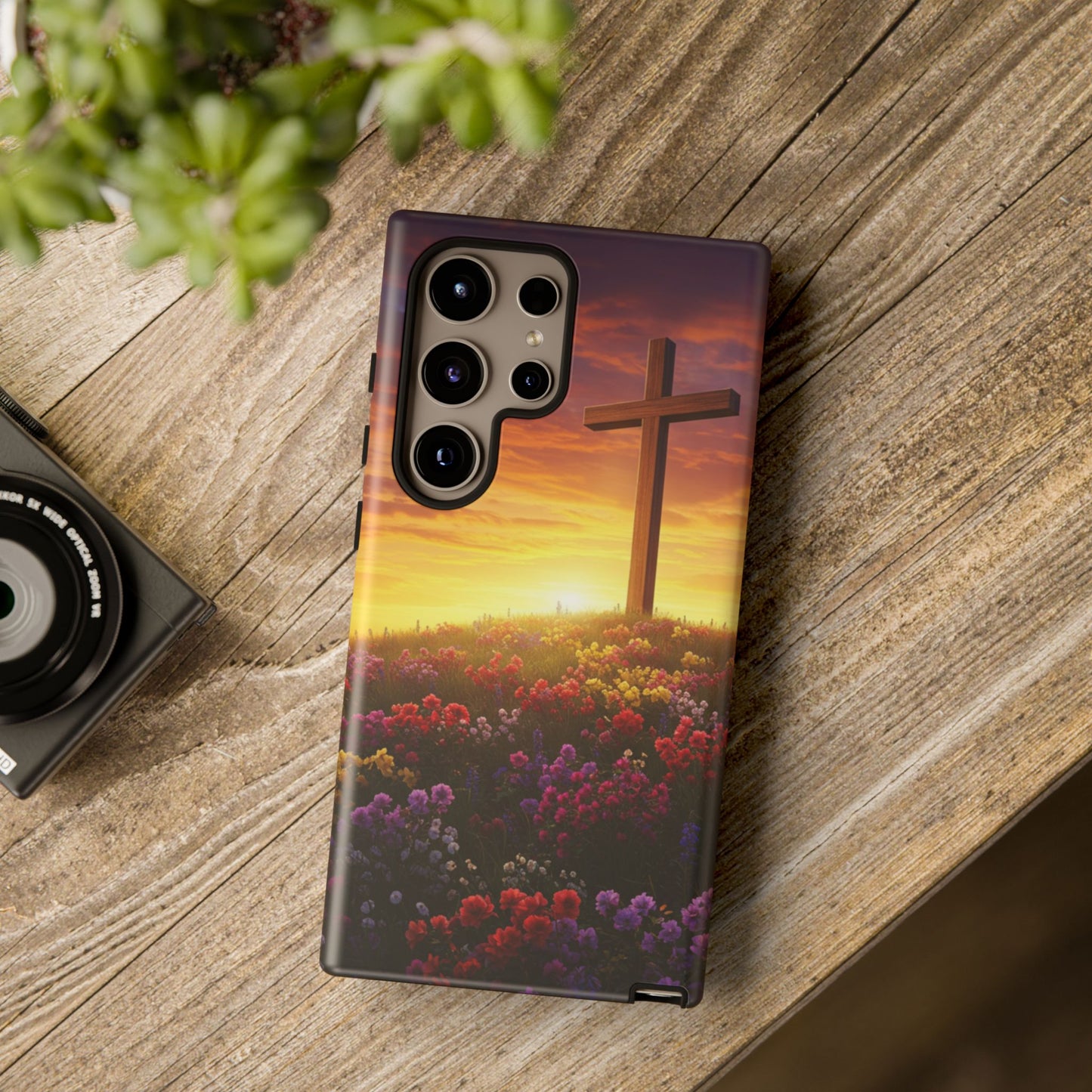 Samsung Phone Case Cross on a Hill Painting Christian Phone Case Cross Samsung Case
