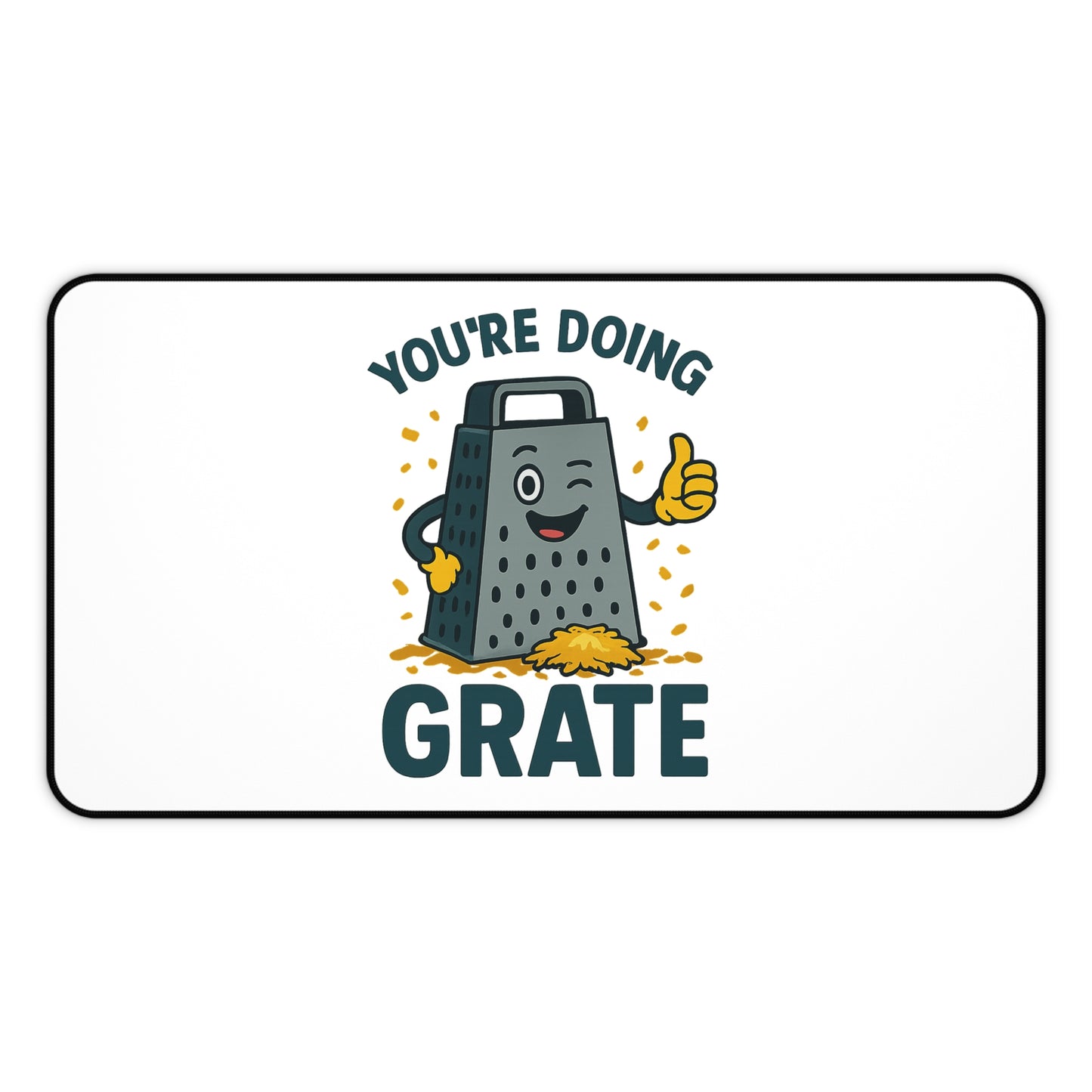 Funny Mouse Pad – “You’re Doing Grate” Cheese Pun Desk Mat | Cute Office Gift for Coworkers, Teachers, Students, Foodie Desk Decor